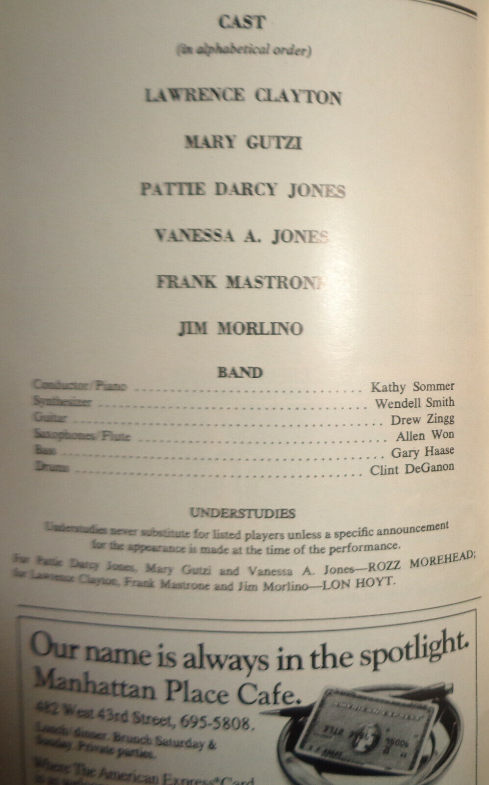 TAPESTRY - THE MUSIC OF CAROLE KING - PLAYBILL - FEB 1993 with ticket stub