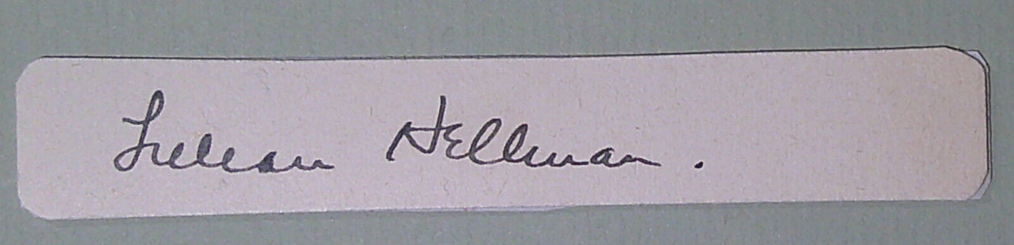 Lillian Hellman, playwright, SIGNED - clipped signature