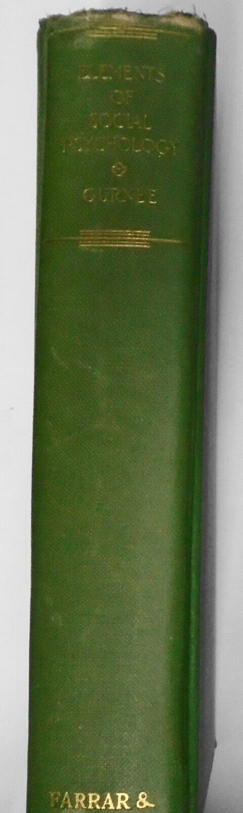Elements of Social Psychology, by Herbert Gurnee. 1936 Hardcover First edition.