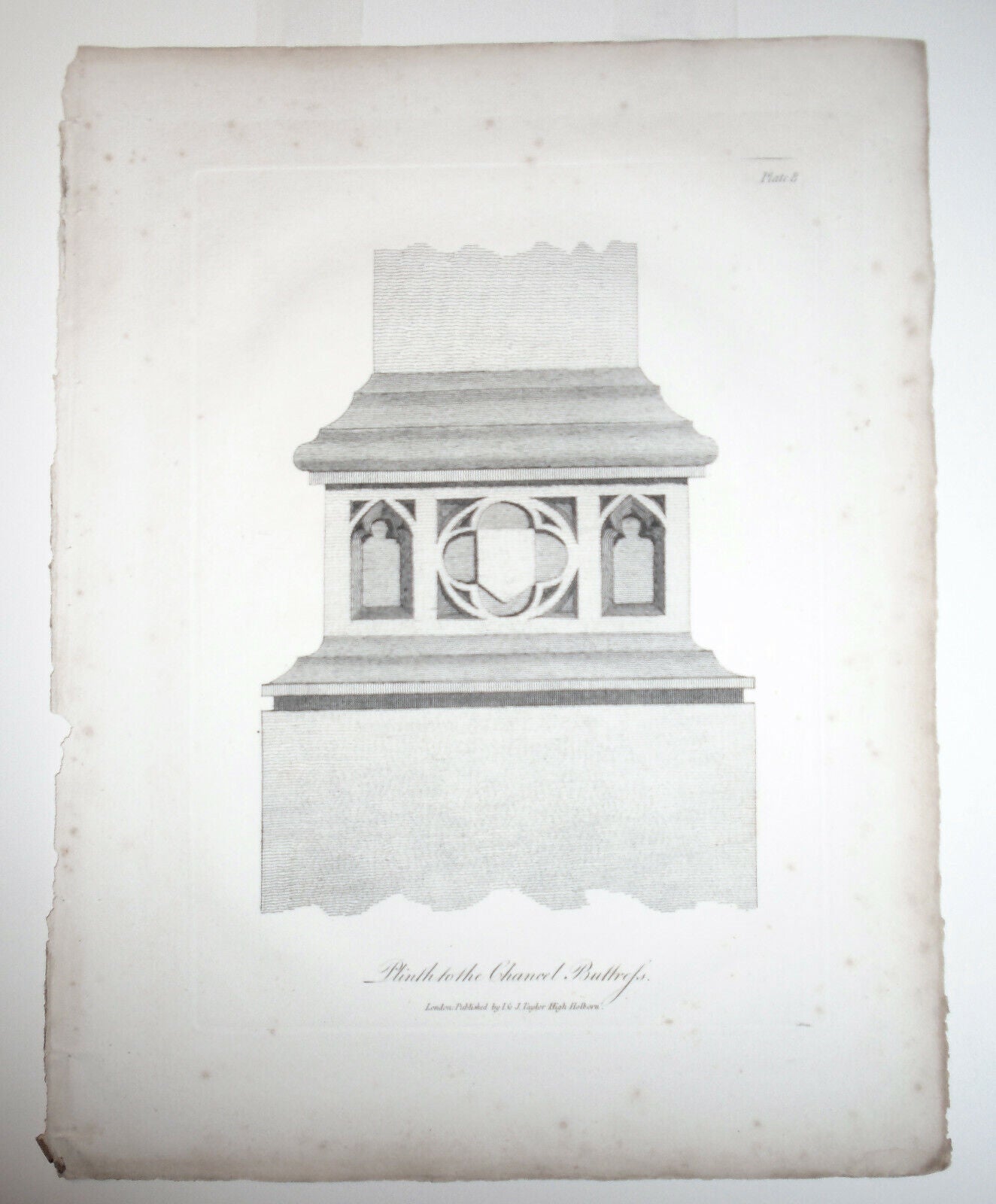 1796 - Plinth to the Chancel Buttress - from the parish church of Lavenham