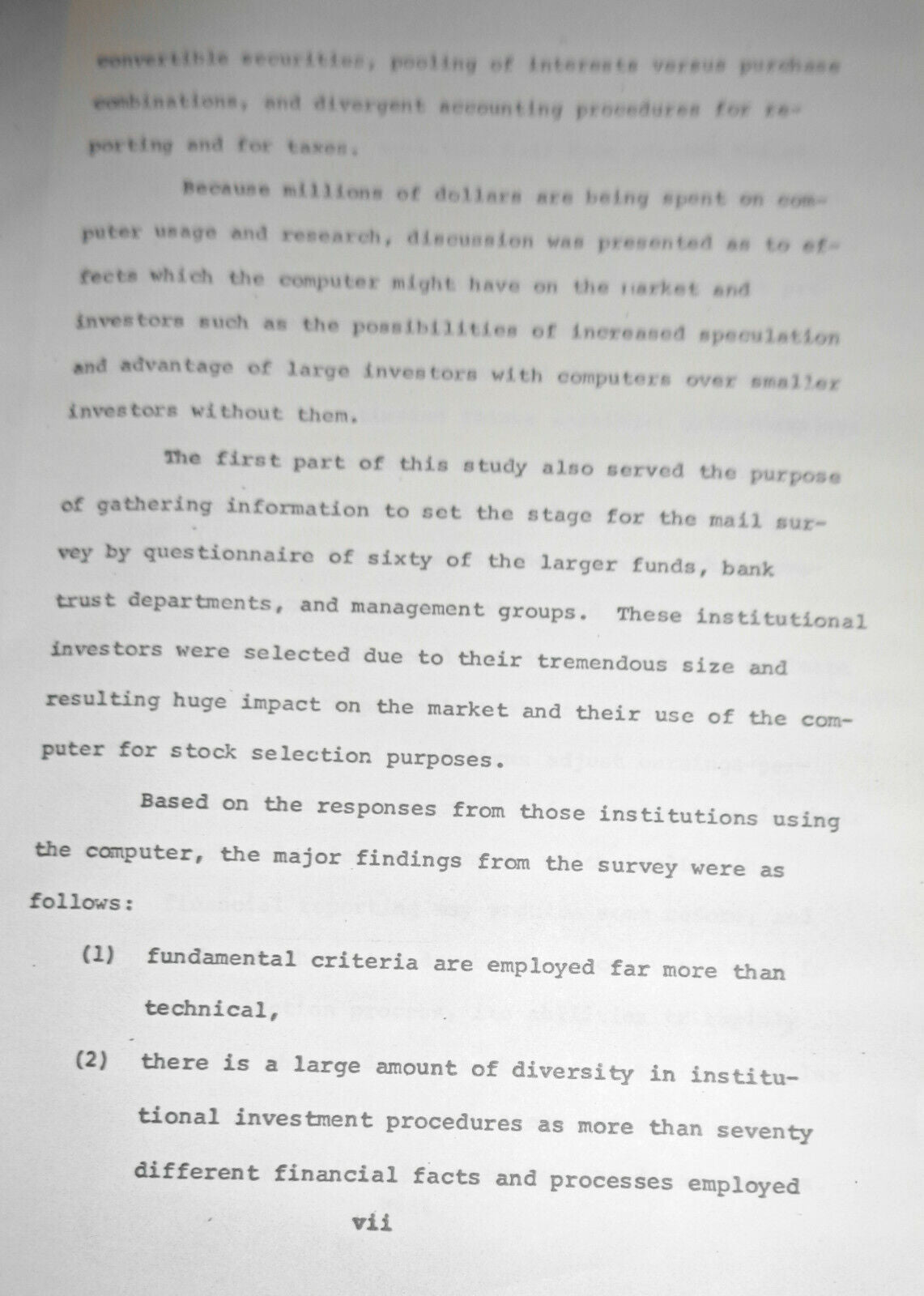 1970 Use of the computer in the stock selection process, by Bruce Kersey.