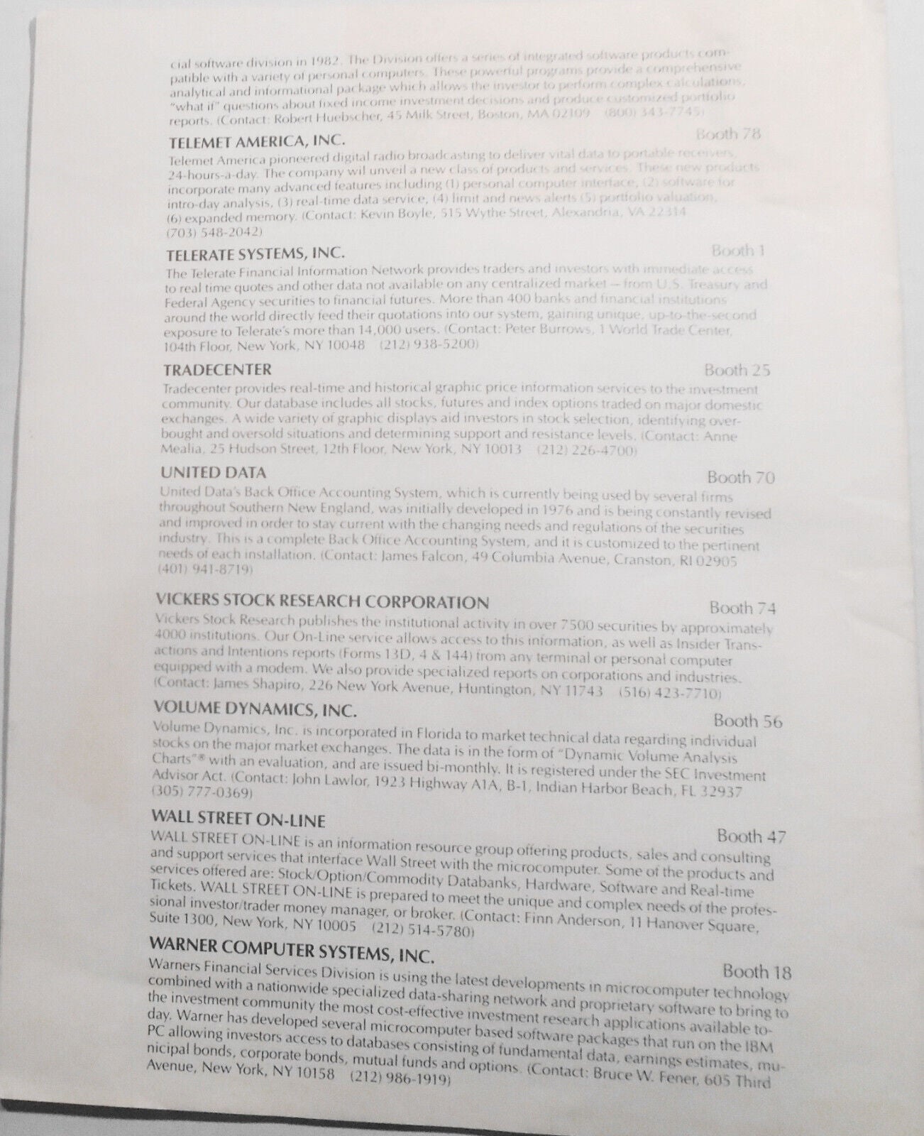 Micro Invest/Tech '84 - Program - November 8-9, 1984. New York City.