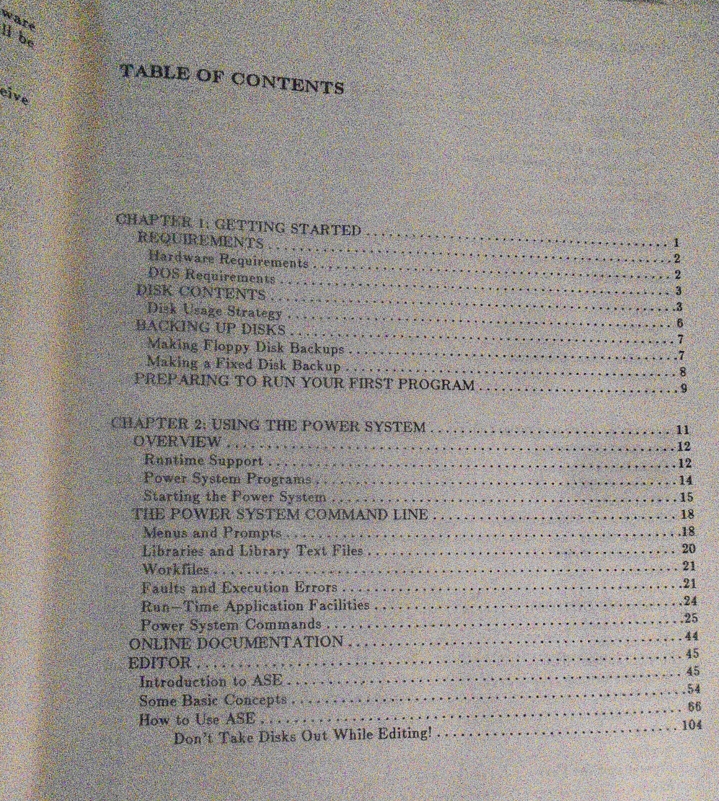 The Power System, User Manual - Pecan Software Development System - 1986.