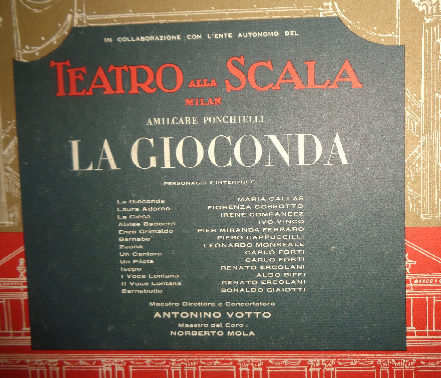 CALLAS : TEATRO ALLA SCALA - AMILCARE PONCHIELLI, LA GIOCONDA - 3 LP SET - 1960
