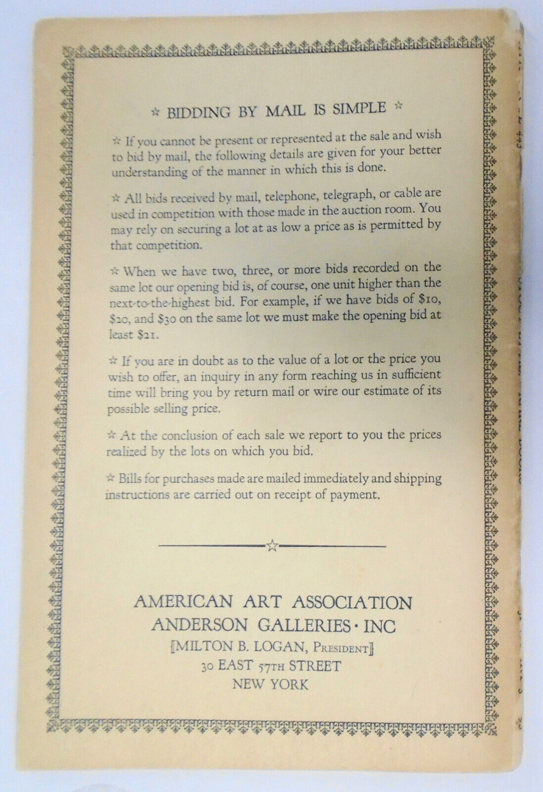 Fine Benjamin Franklin Collection of J. Robert Stout. Anderson Galleries 1939