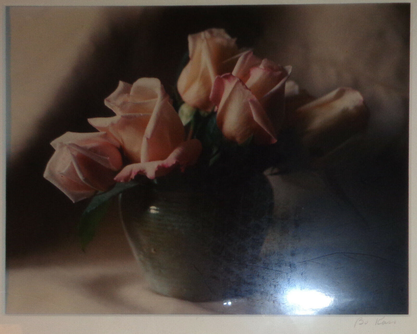 Bo Kass : Pink flowers in vase - SIGNED original C-Print.