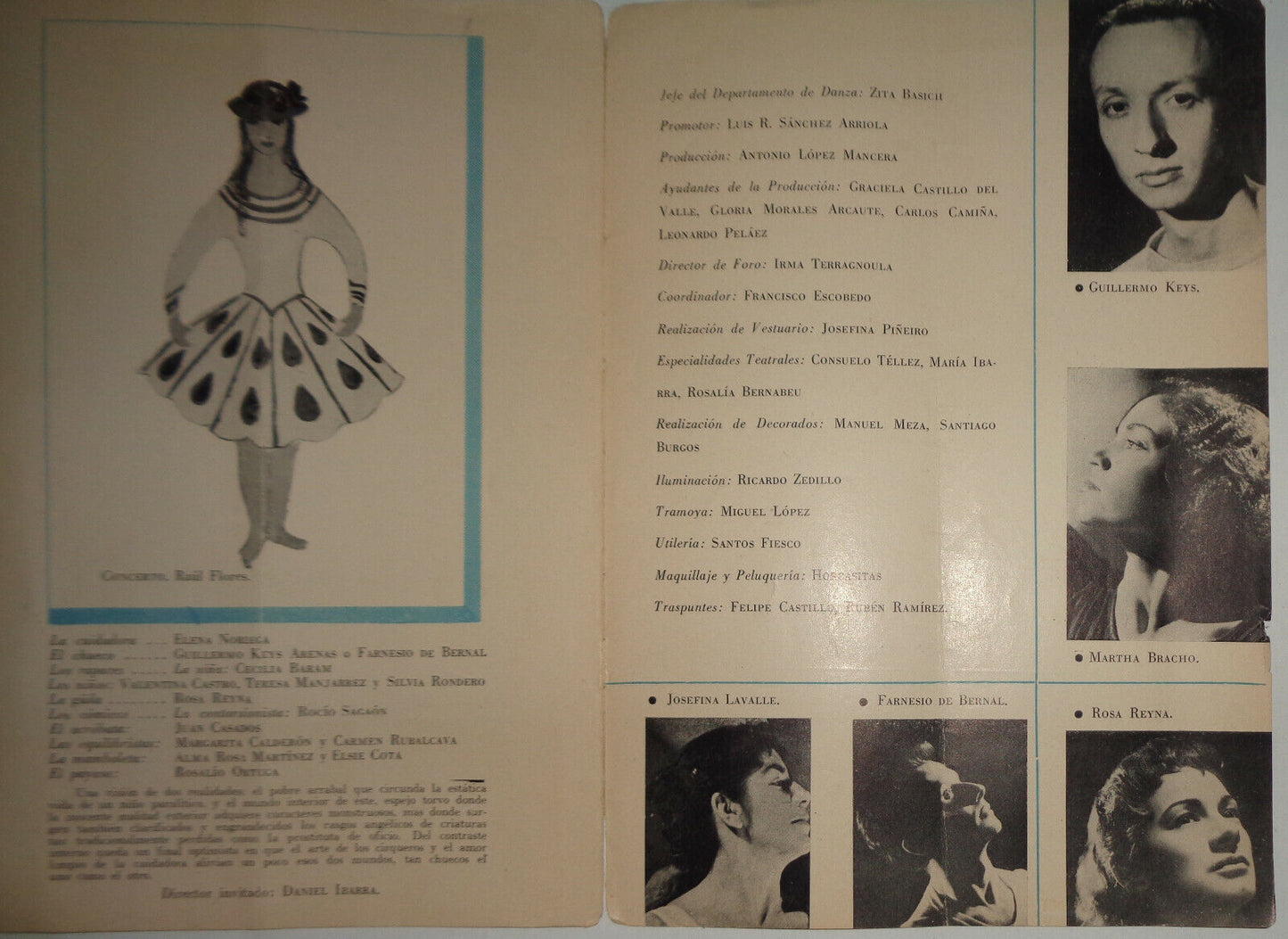BALLET DE BELLAS ARTES - PROGRAMME 1955 - TEMPORADA DE DANZA MODERNA