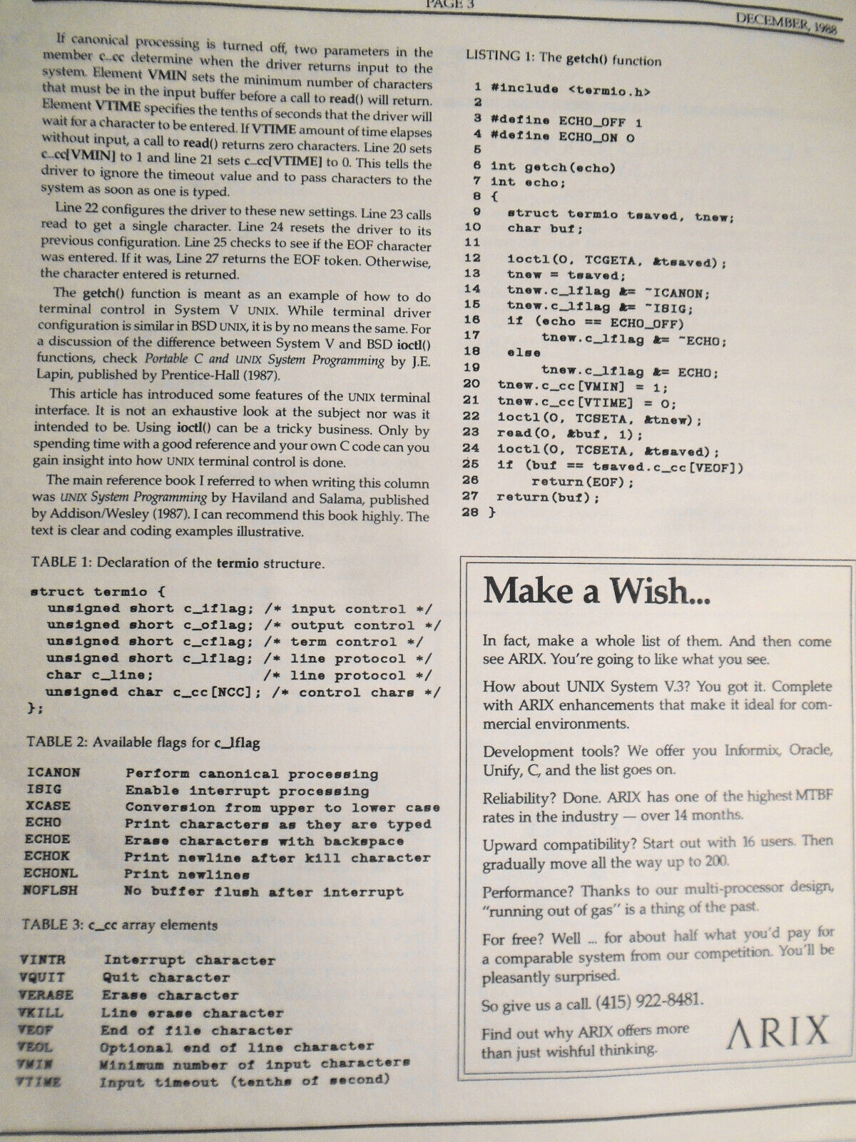 ExperTips, December 1988 -- A C and UNIX Newsletter - Vol. 2, No. 2