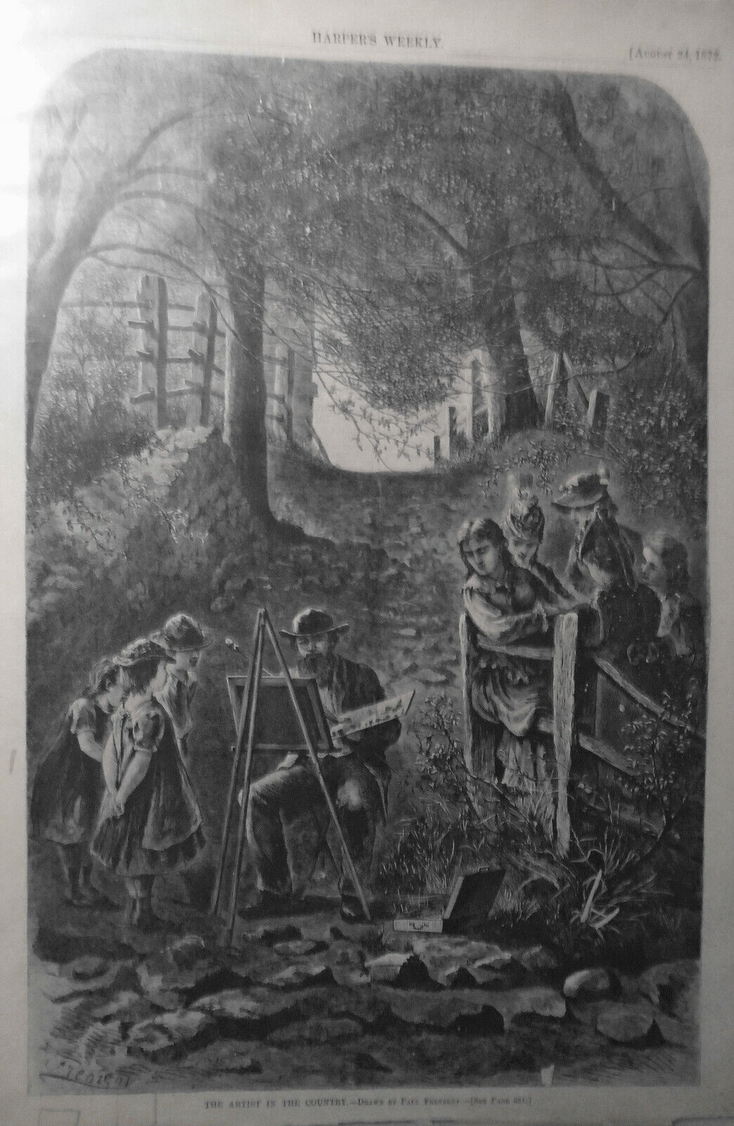 The Artist in the Country, by Paul Frenzeny - Harper's Weekly 1872, original