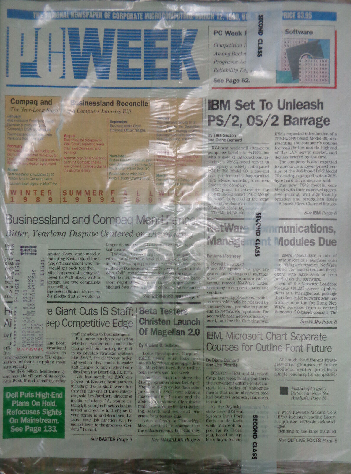 PC WEEK - 2 issues, 1990, March 12 & April 30th - new, sealed