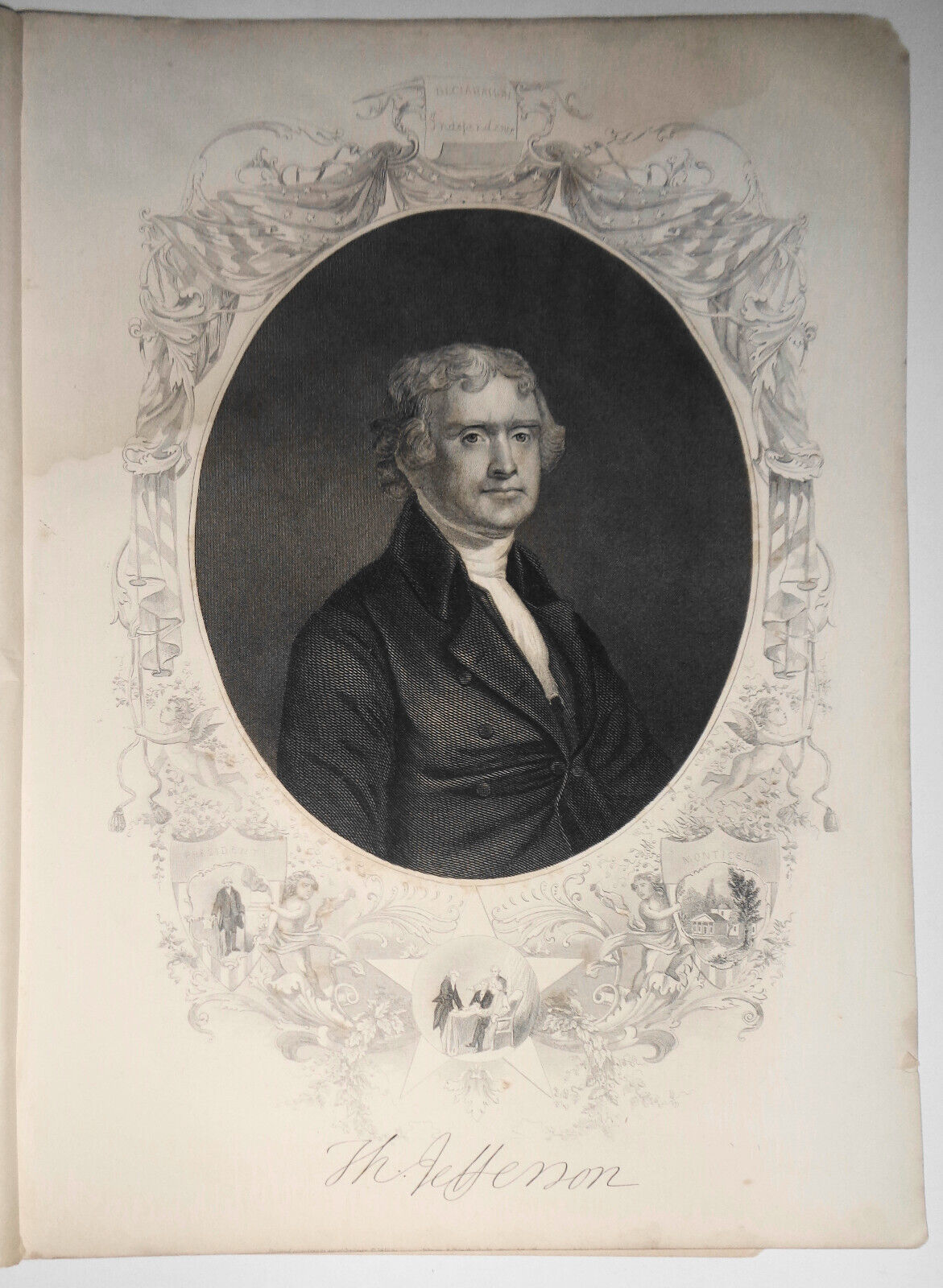 1858 Thomas Jefferson - Engraved portrait