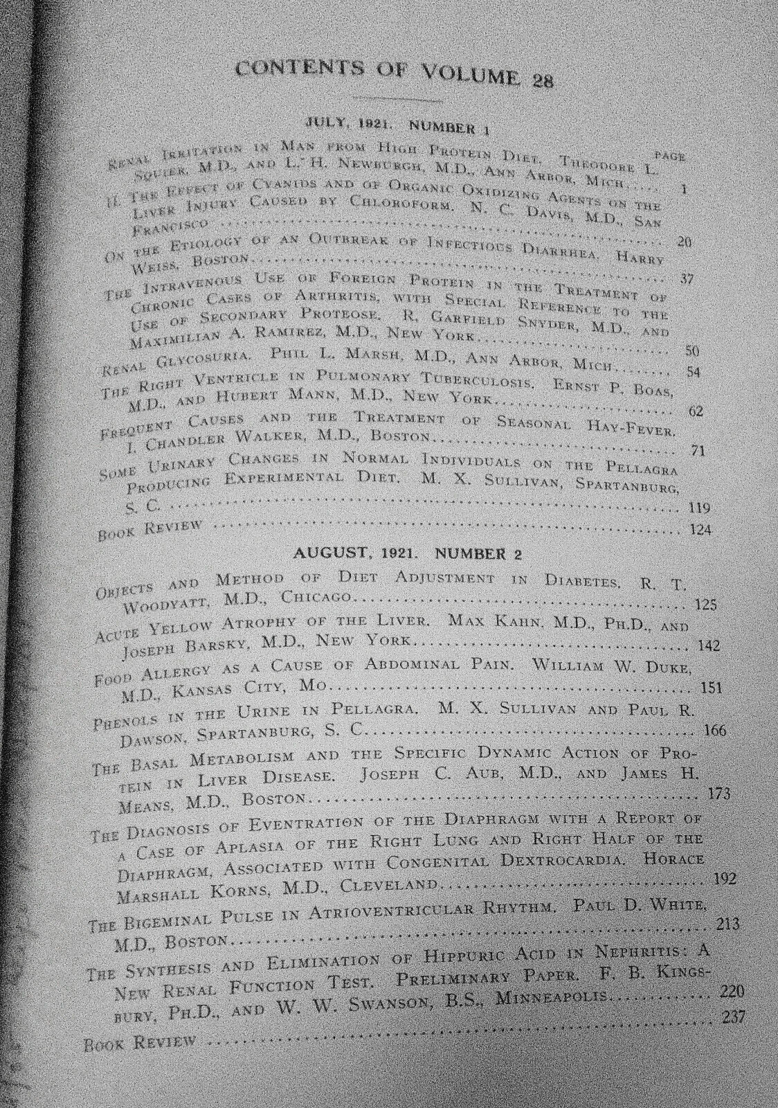 Archives Of Internal Medicine, Volume 28, 1921