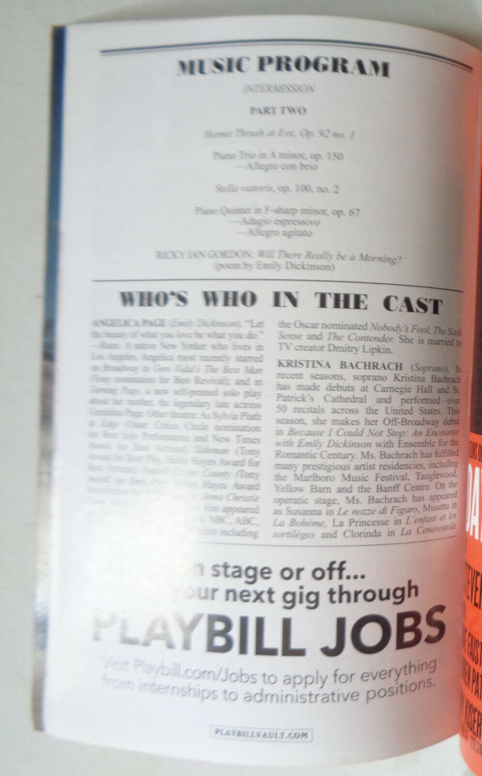 Because I Could Not Stop: An Encounter with Emily Dickinson - PLAYBILL Oct. 2018