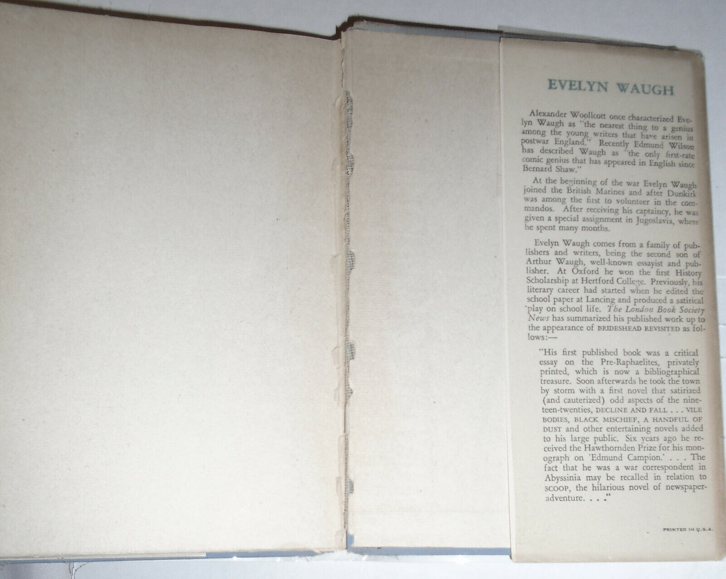 Evelyn Waugh : Brideshead Revisited. 1st Edition 1946. 1st ptg after ltd edition