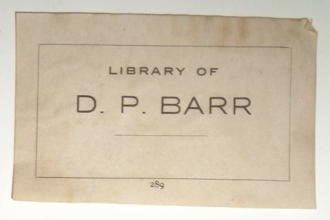 D. P. Barr miniature Ex Libris Bookplate - 19th century