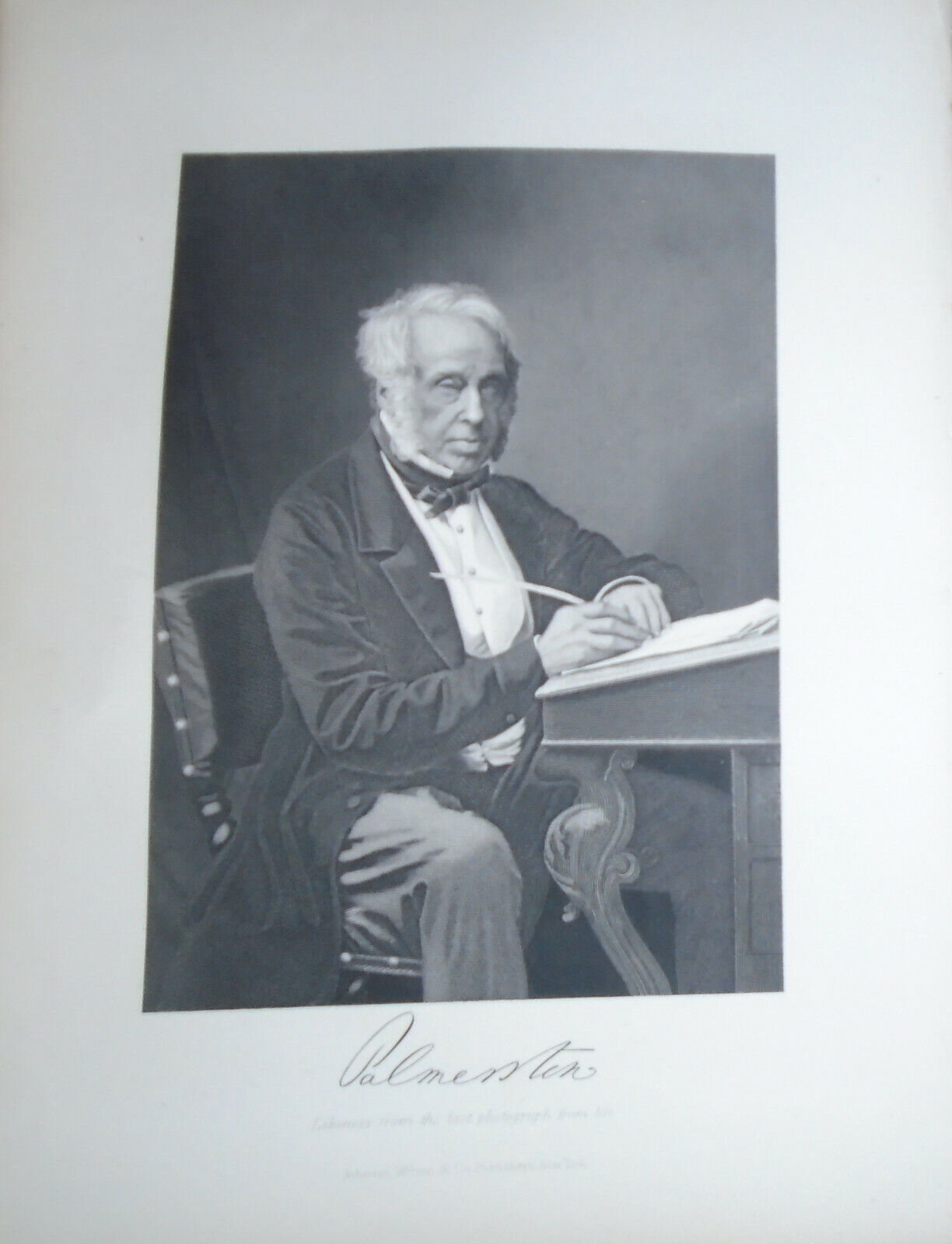 Lord Palmerston - steel engraving - 1873 - Duyckinck Portrait Gallery