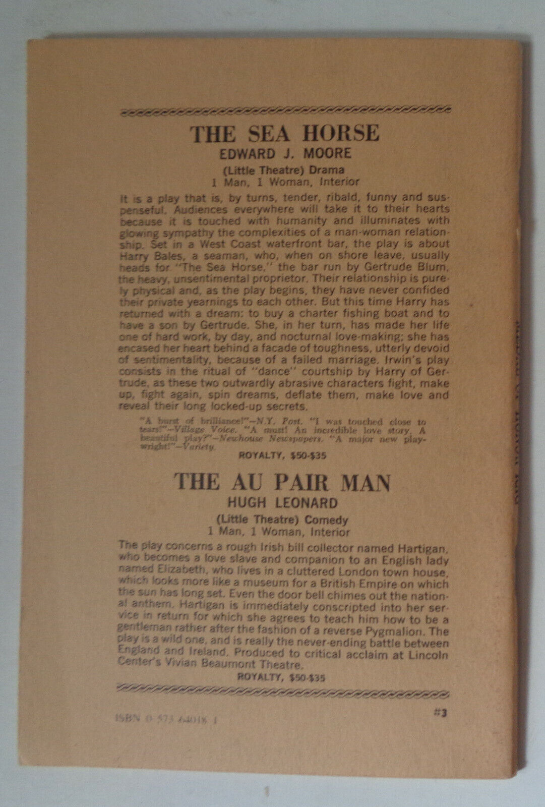 Medal of Honor rag : a full length play in one act, by Tom Cole. 1983