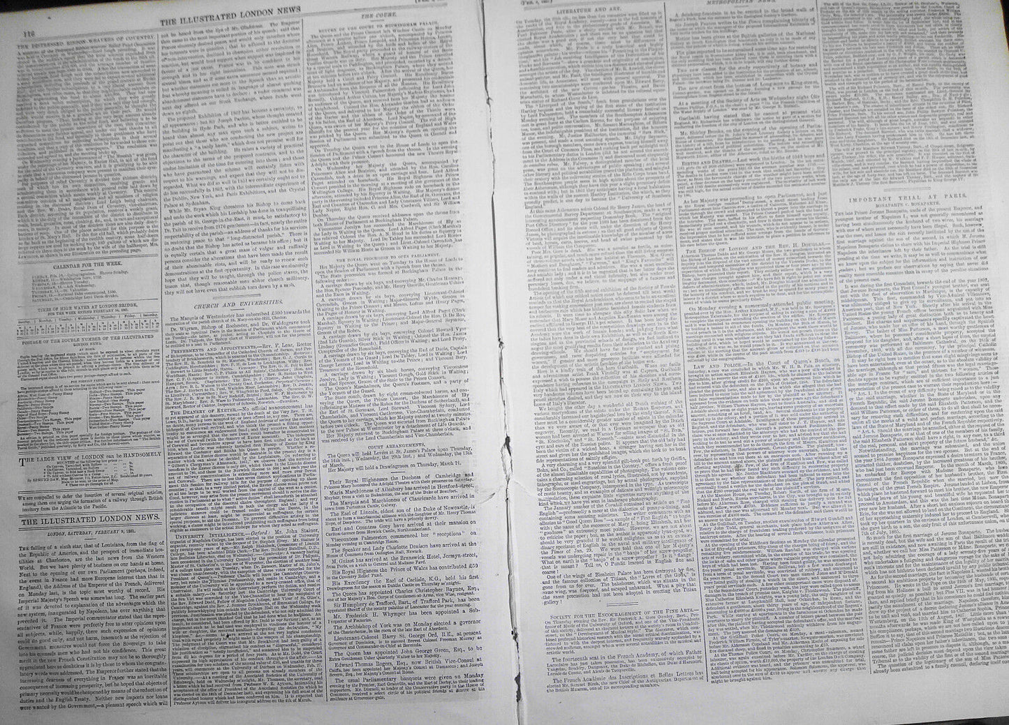 Illustrated London News, February 9, 1861 - Opening of Parliament; Coventry woes
