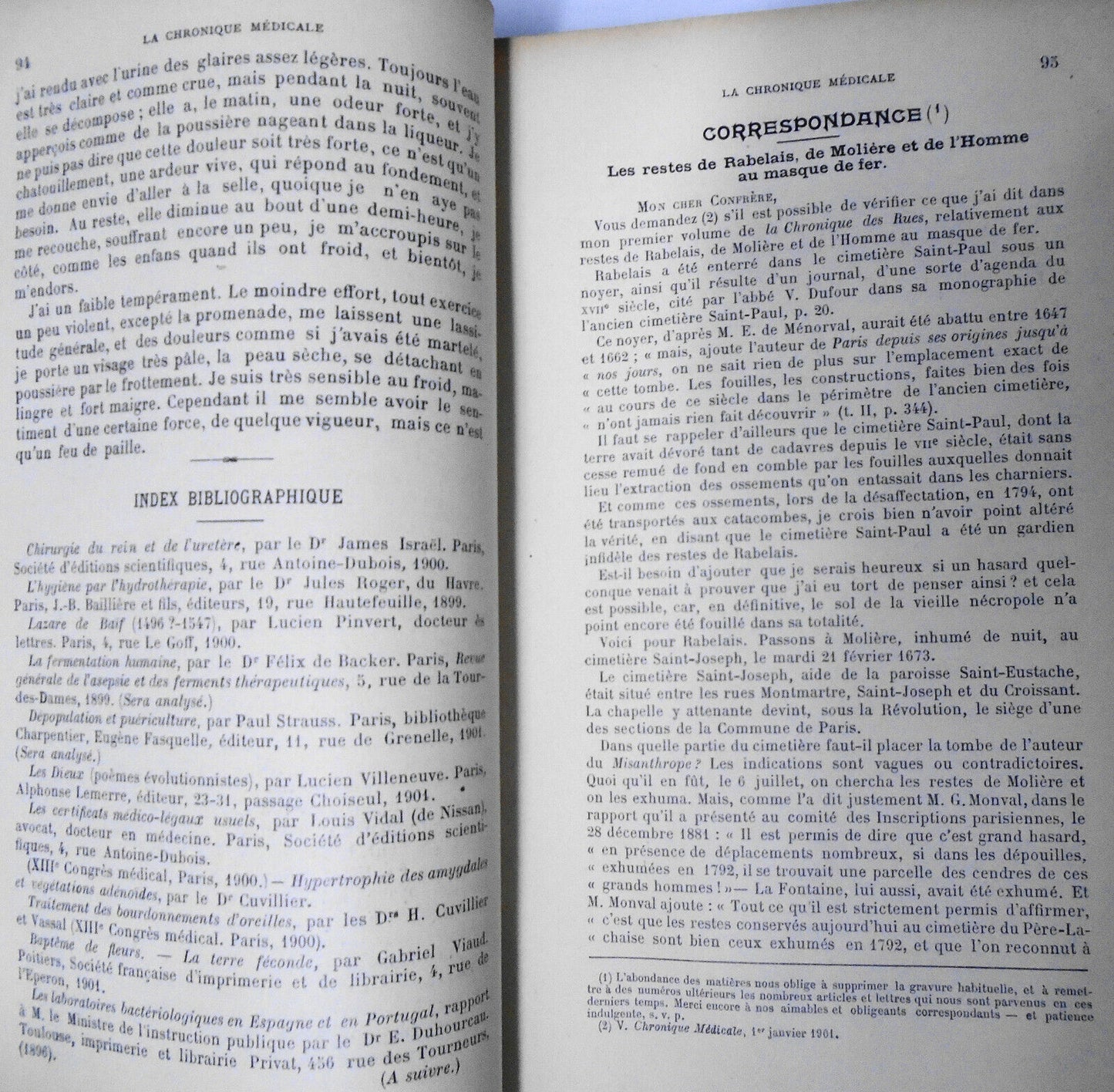 La Chronique Medicale, Revue Bi-mensuelle De Medecine. 1901 - 24 issues bound