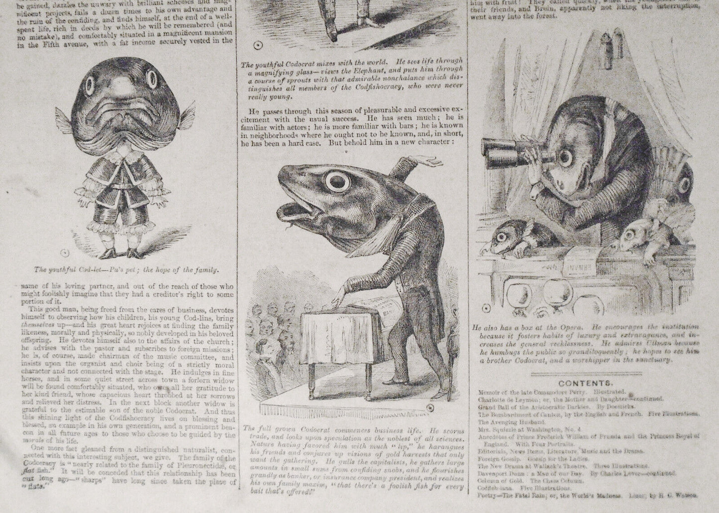 "Codfish-iana" - Frank Leslie's Illustrated Newspaper March 13, 1858 - Original
