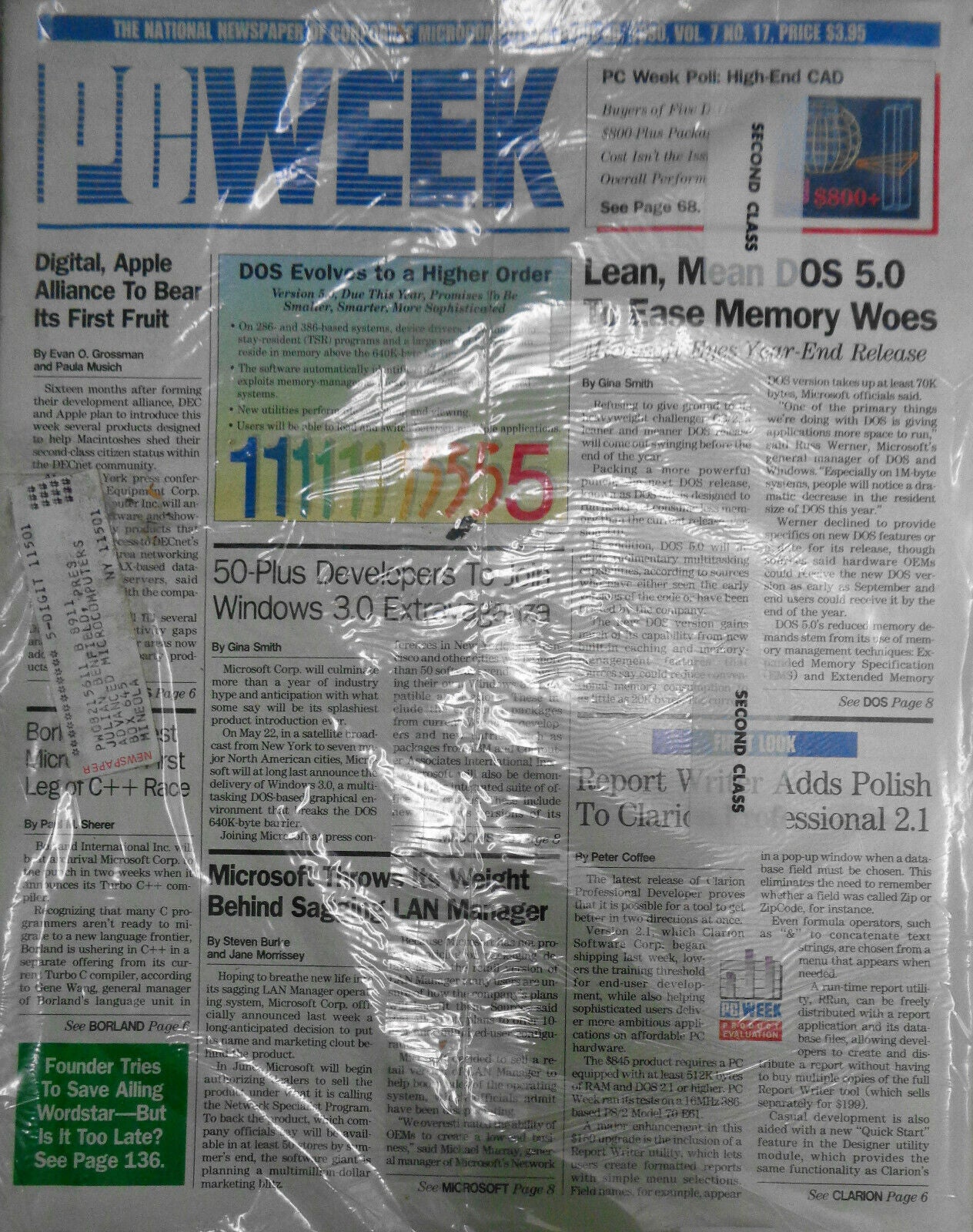 PC WEEK - 2 issues, 1990, March 12 & April 30th - new, sealed
