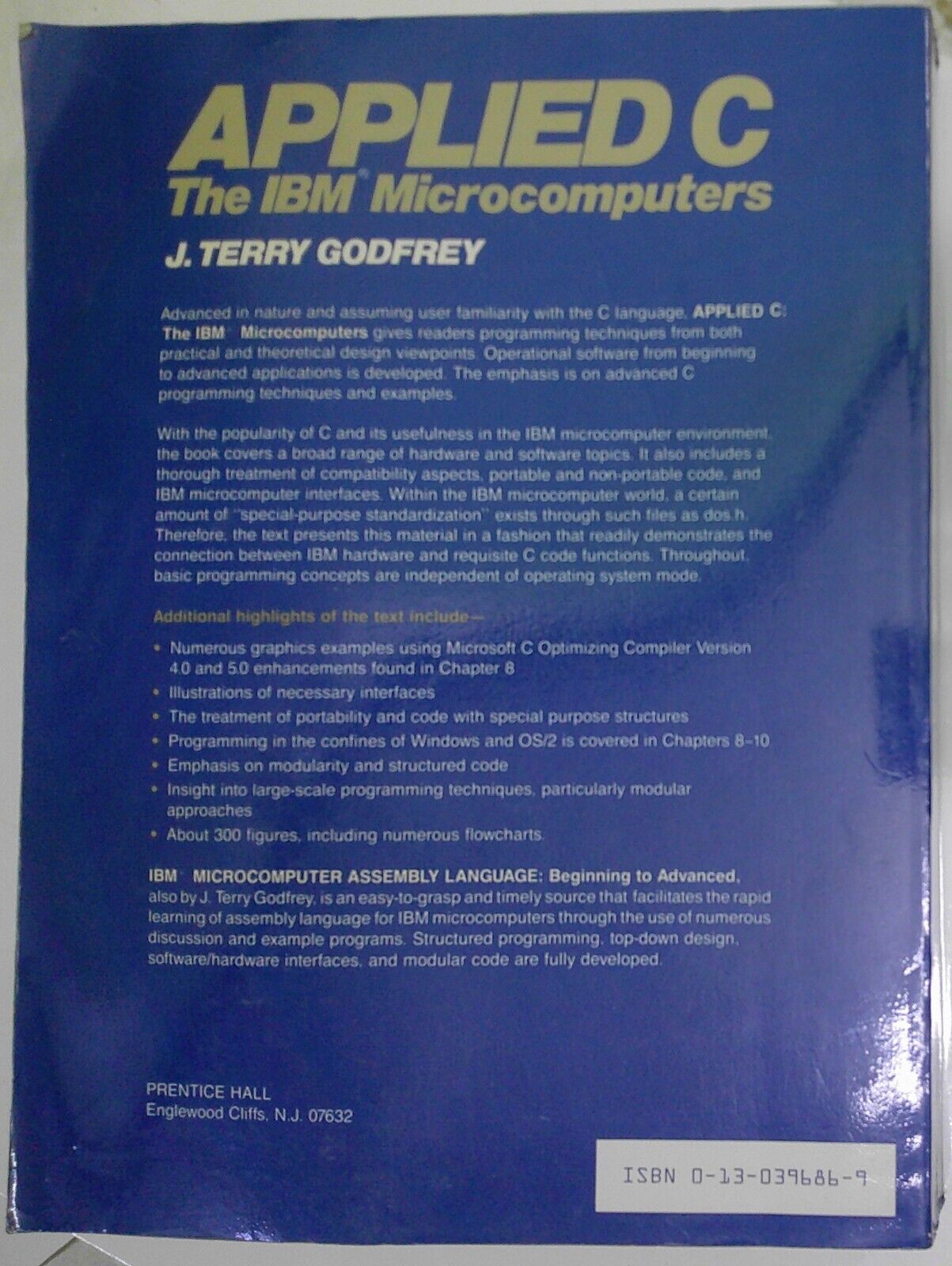 Applied C : The IBM Microcomputers, by J. Terry Godfrey