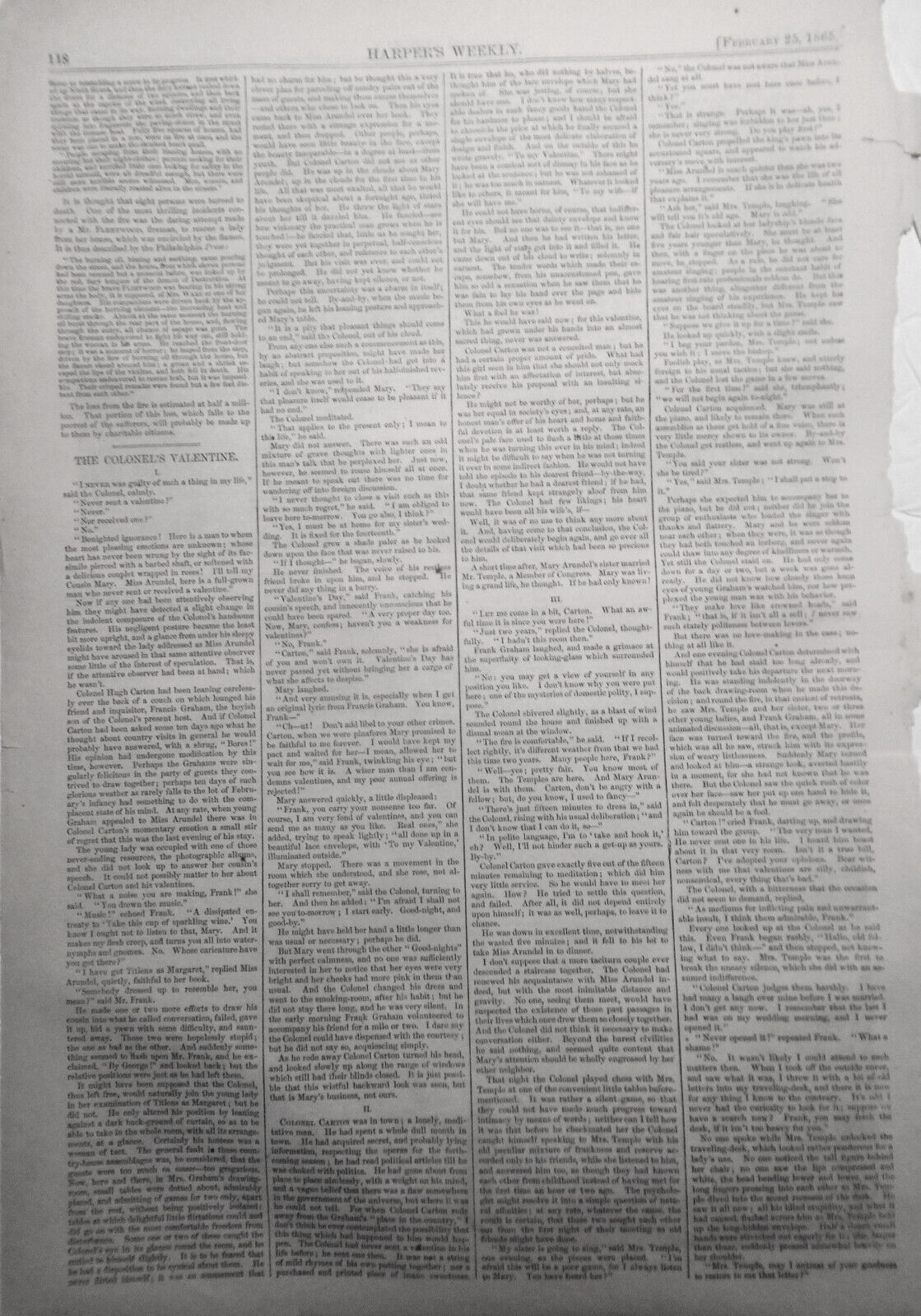 The Great Fire in Philadelphia - Harper's Weekly, February 25, 1865 - 2 prints