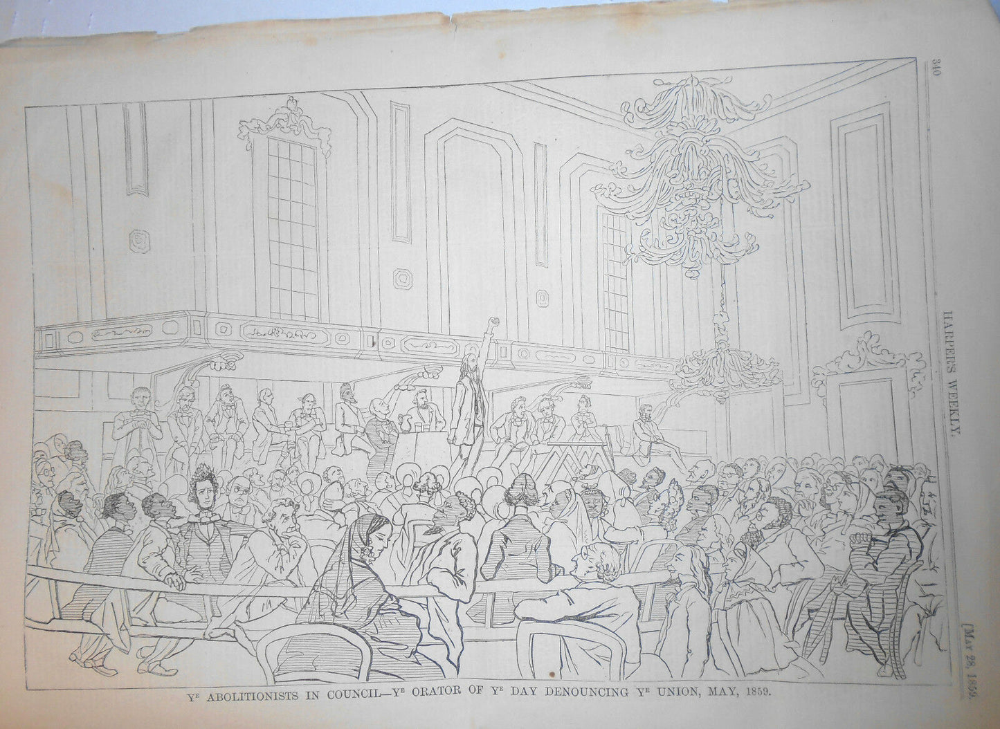 Harper's Weekly - Original May 28, 1859 : Abolitionists In Council /Map Of Italy