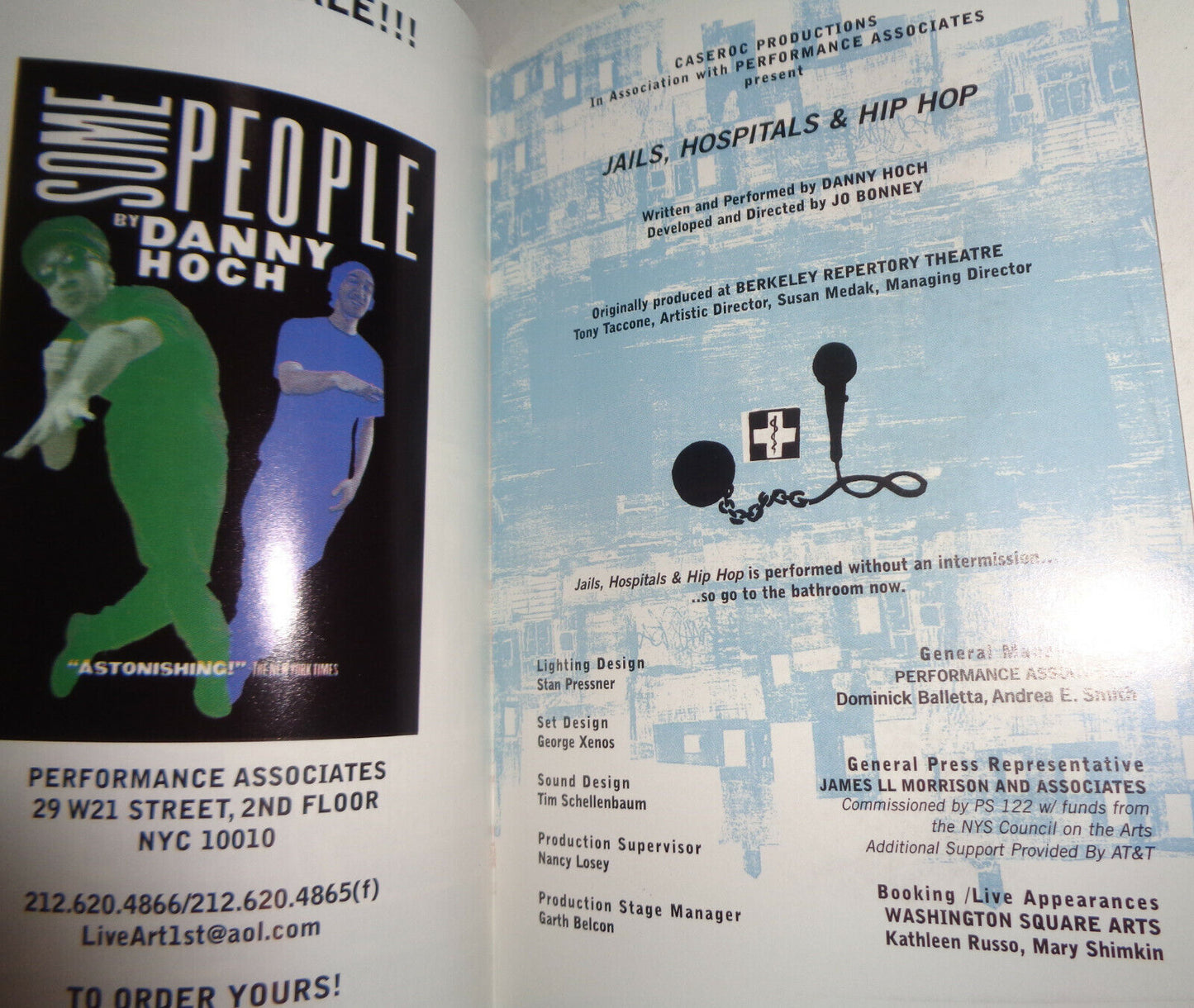 Danny Hoch : JAILS HOSPITALS HIP-HOP - PROGRAM 1998 - Performance Space 122, NYC