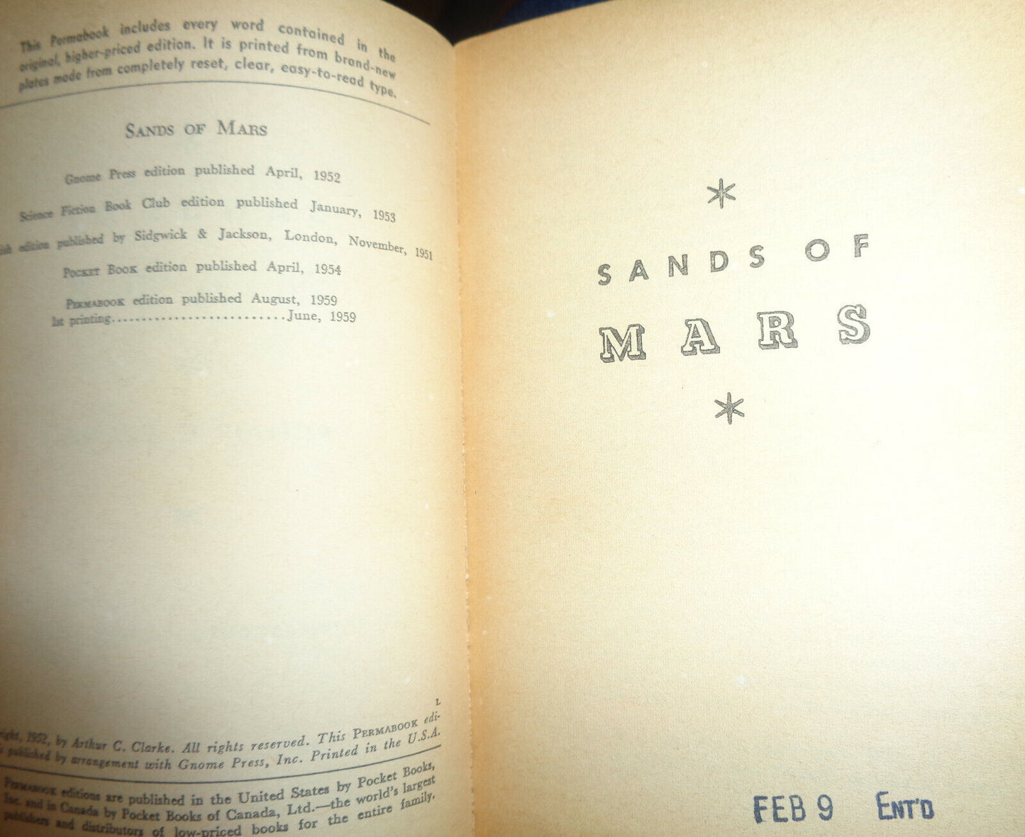 Arthur C. Clarke - 3 Vintage paperbacks - all first printings 1958, 1959, 1960.
