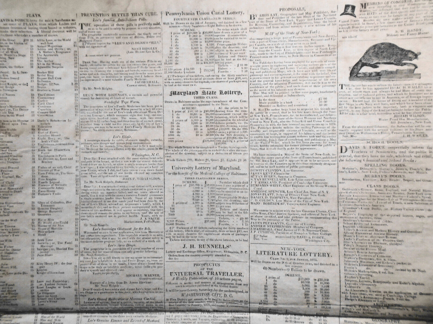DAILY NATIONAL JOURNAL December 15, 1824 - from NY Gov DeWitt Clinton collection