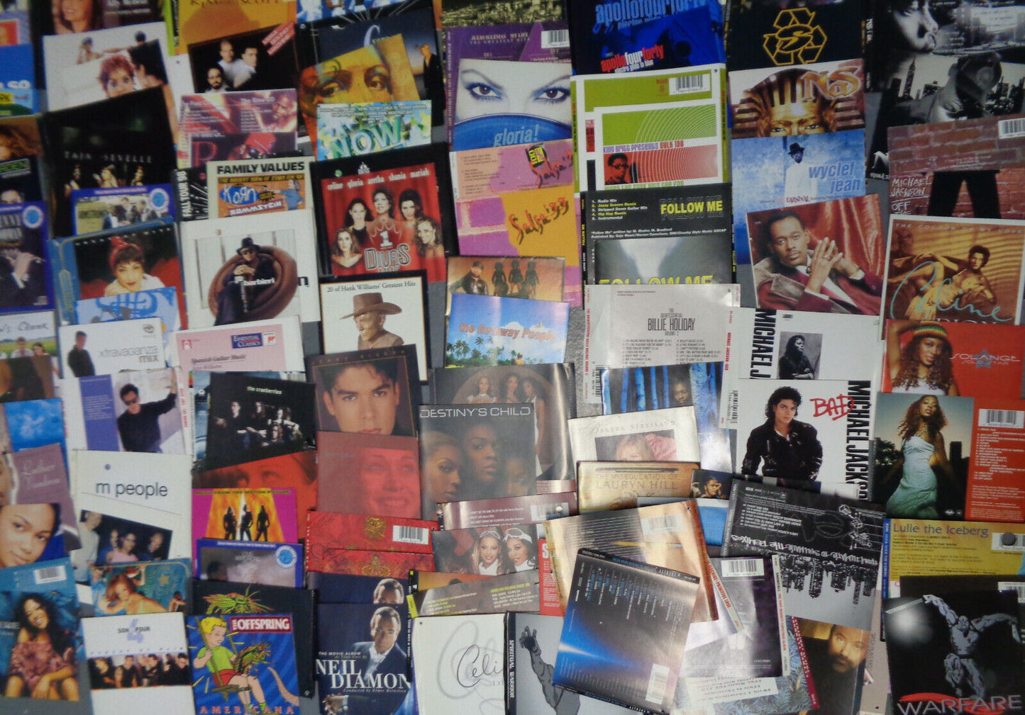 300 CD inserts, booklets - R&B, latin, rock, pop, jazz, etc.