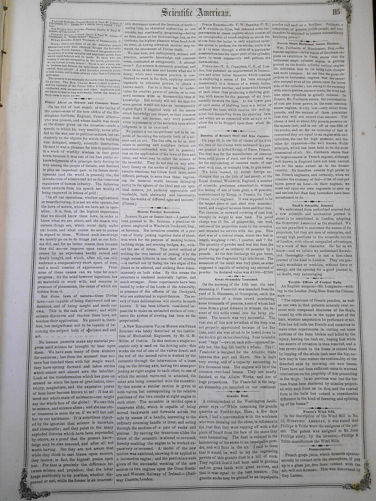 Scientific American, December 23, 1855. Improvement in Billiard Tables, etc