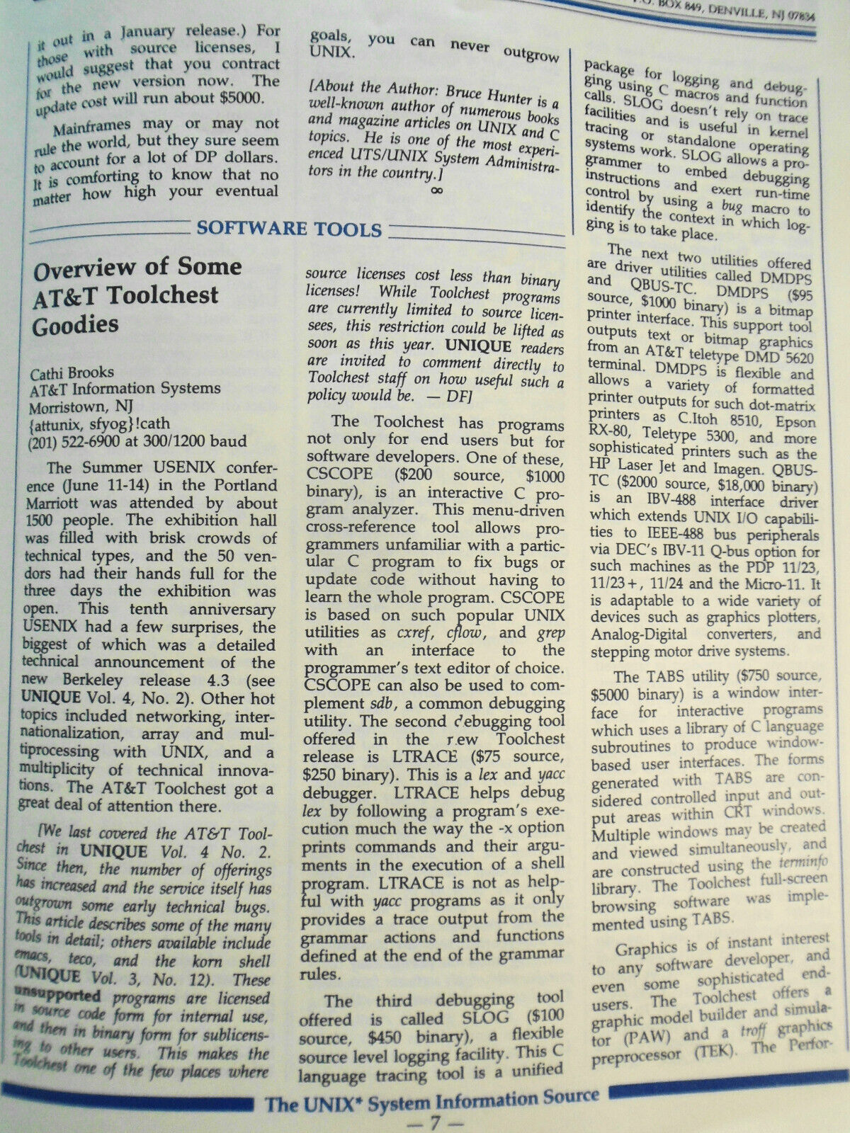 UNIQUE, Vol. 4, No. 3, 1985 - The UNIX System Information Source