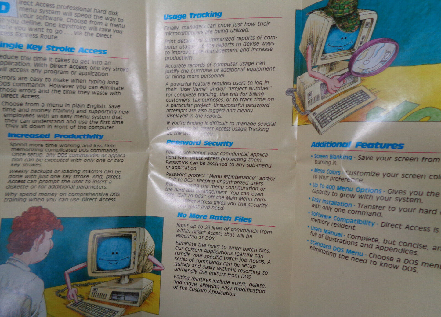 Direct Net: single keystroke network manager software, by Delta Technology 1987