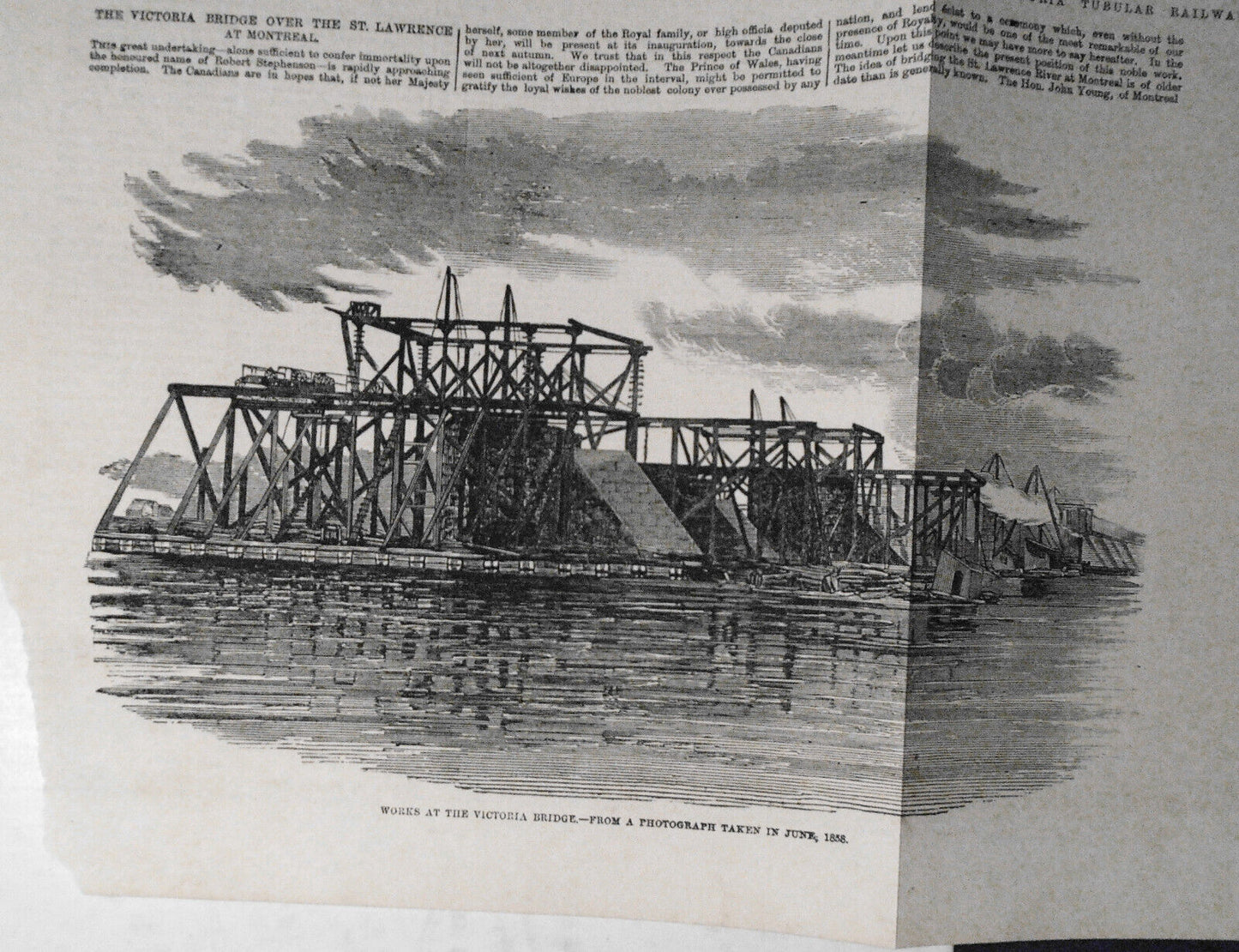1859 Great Victoria Tubular Railway Bridge Over The St. Lawrence, At Montreal