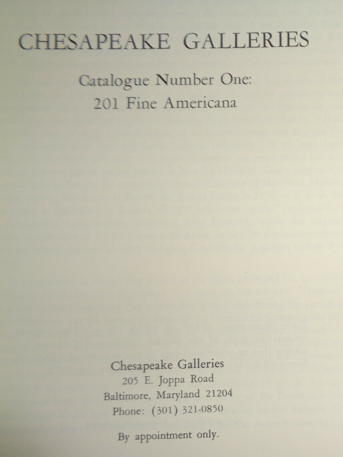 AMERICAN HISTORY IN MANUSCRIPTS... Catalogue #1 1979 CHESAPEAKE GALLERIES