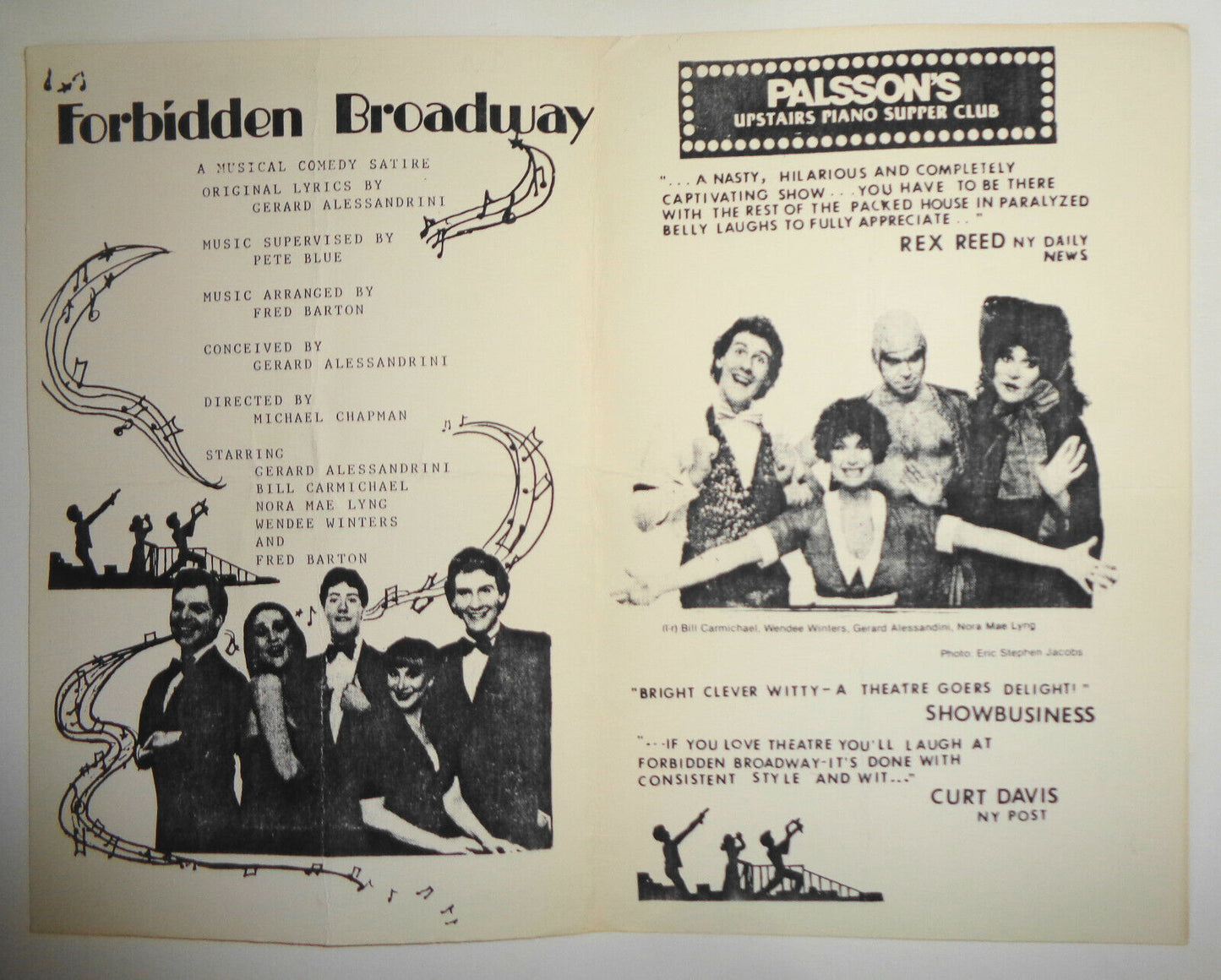 Forbidden Broadway Playbill Lot with 1982 Palsson's Supper Club original version