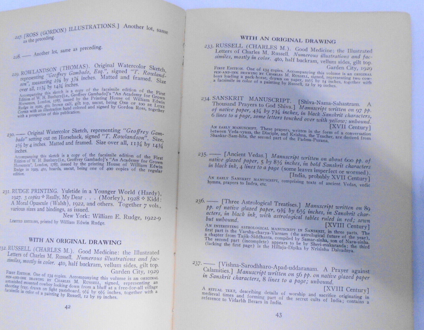 Sporting Books From The Library Of Owen Culbertson. 1933 Anderson Galleries