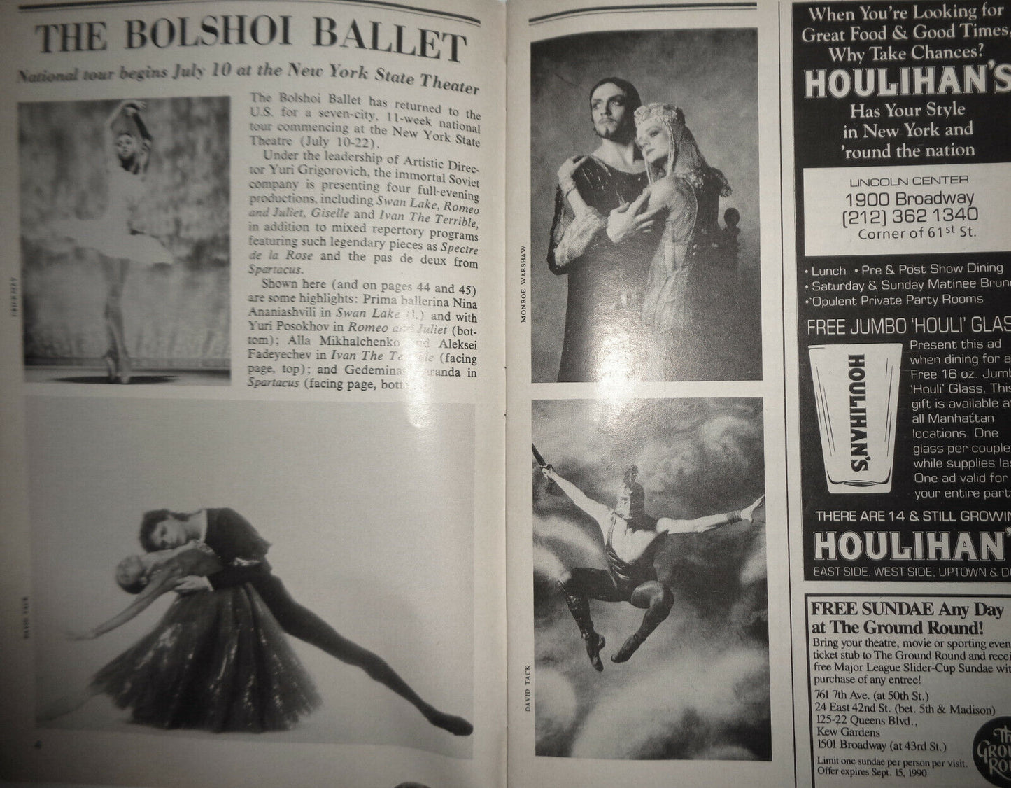 BOLSHOI BALLET AT LINCOLN CENTER : PETRUSHKA ... PLAYBILL - JULY 20, 1990