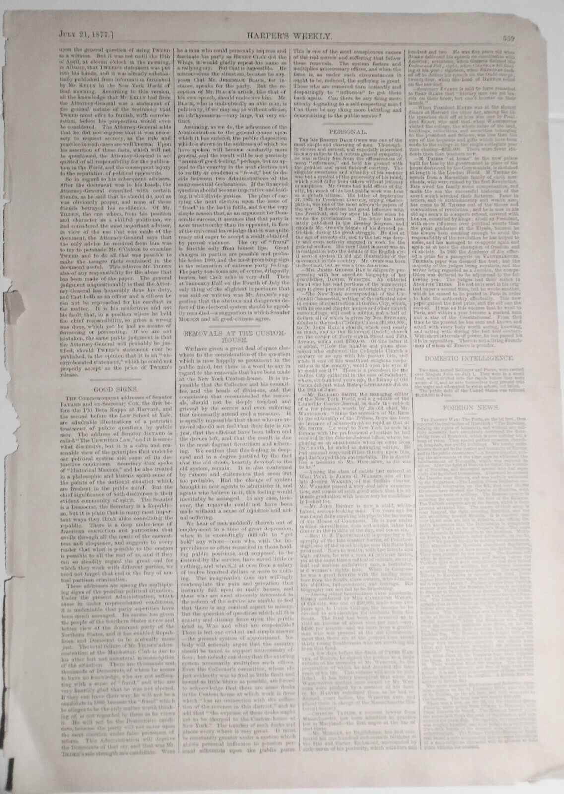 Old Neptune's Welcome - Harper's Weekly -- July 21, 1877 Original