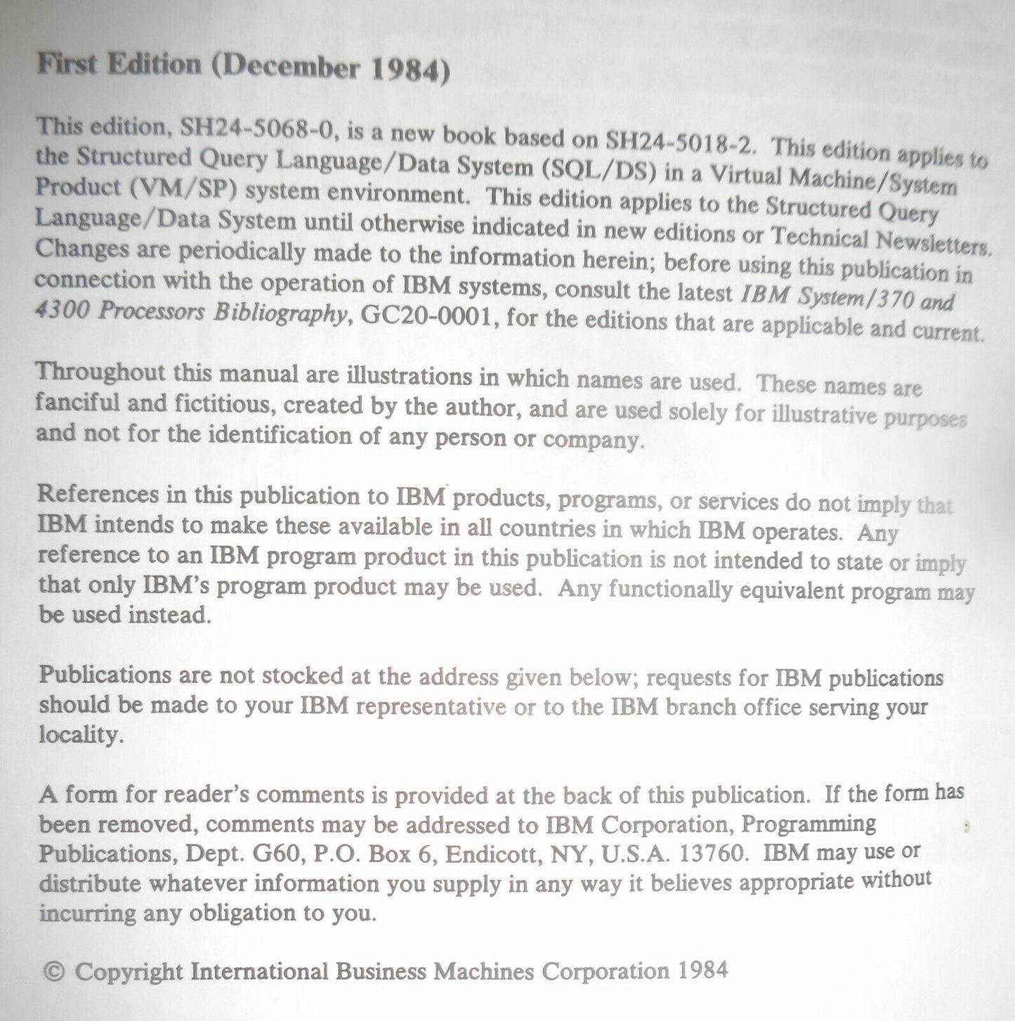 SQL/data system application programming for VM/system product. 1984 , by IBM