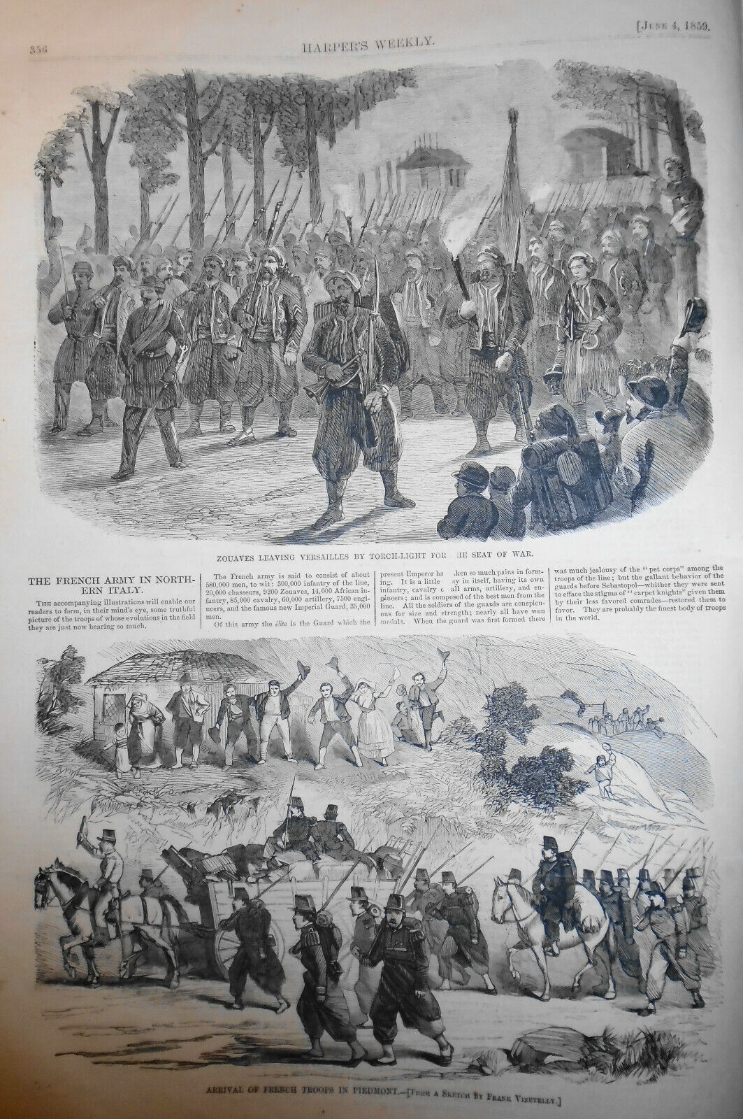 Harper's Weekly - Original Complete Issue - June 4, 1859 "War In Europe"