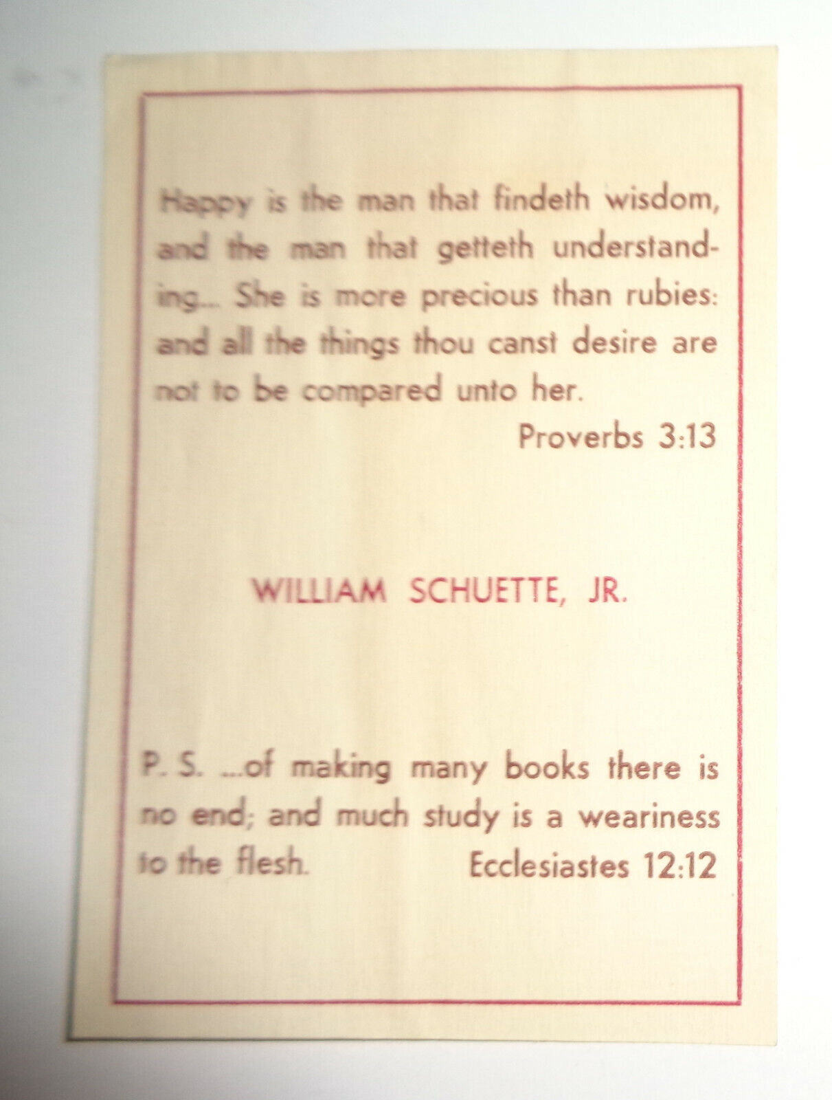 William Schuette Jr. Ex Libris Bookplate