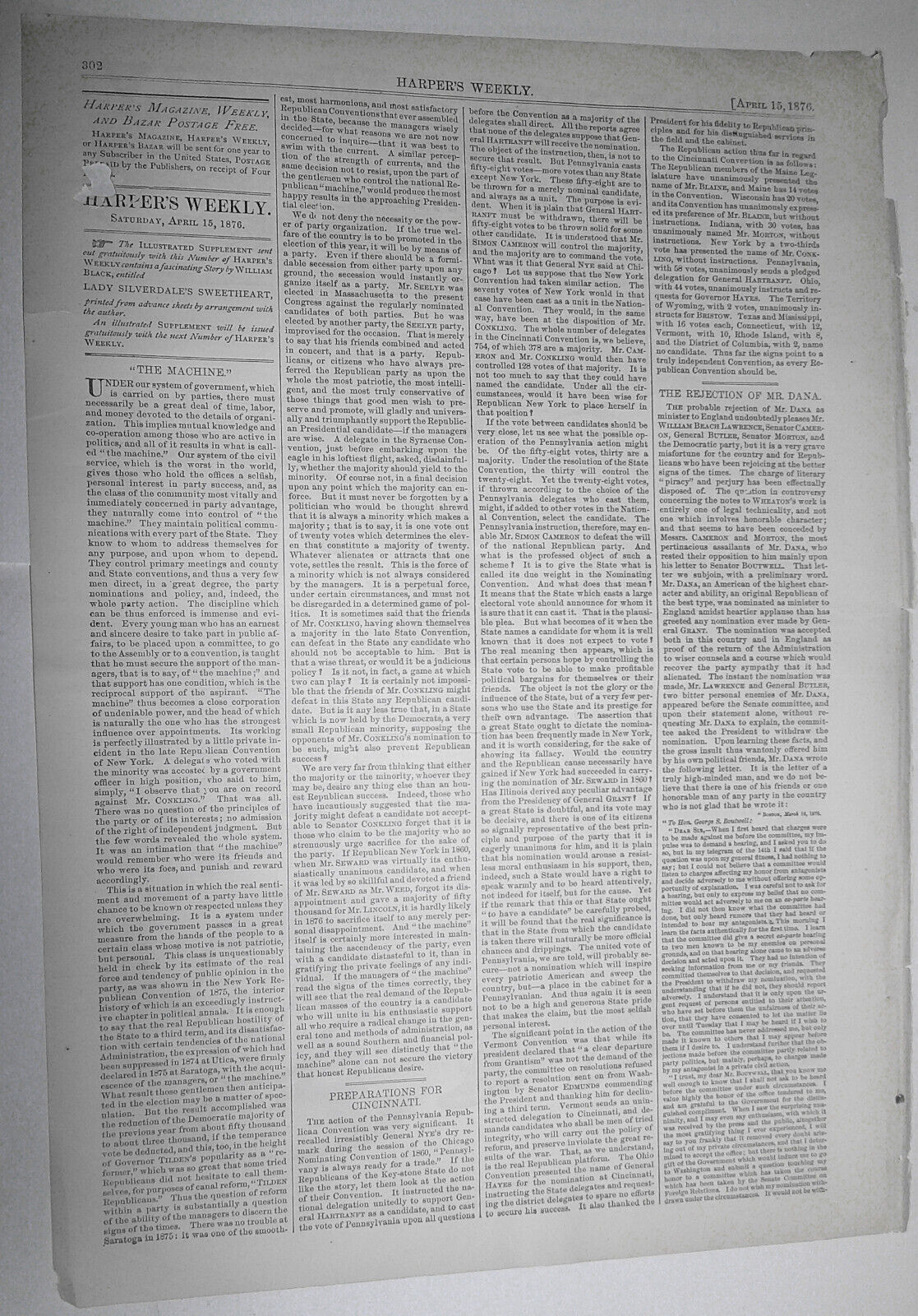 The Political Problem, by Thomas Nast - Harper's Weekly, April 15, 1876