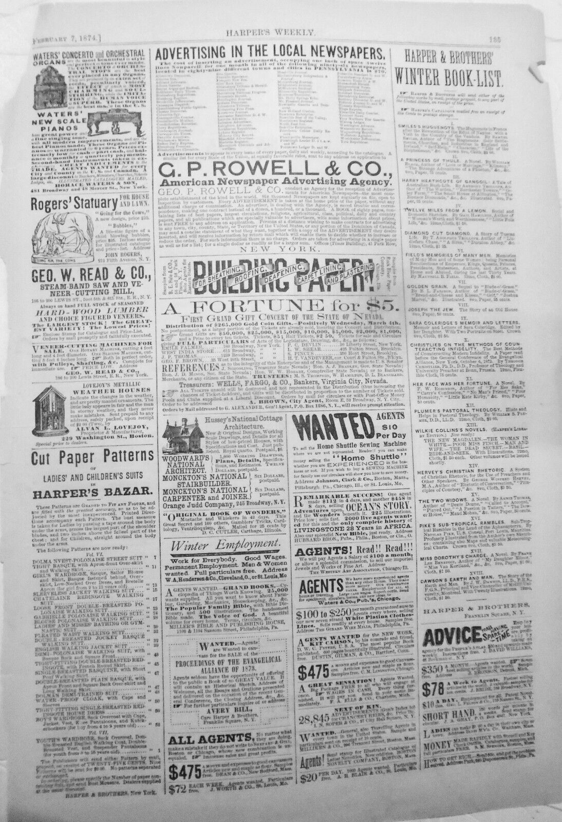 The American Twins, Labor & Capital, by Nast. Harper's Weekly, February 7, 1874