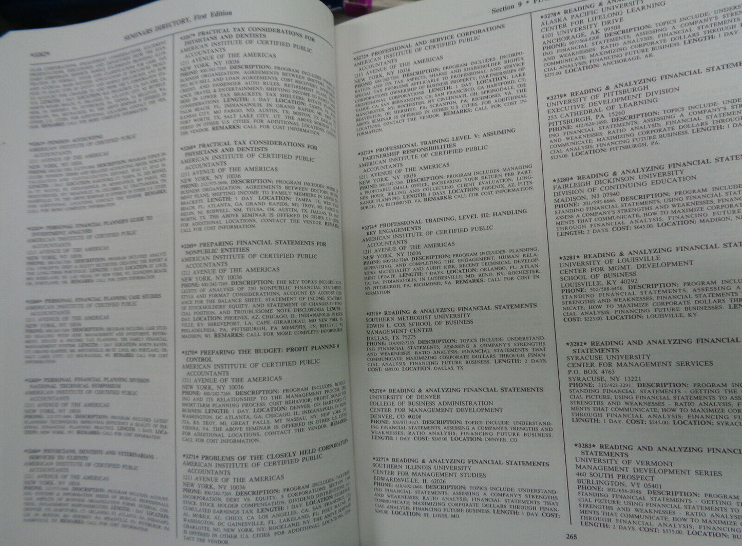 Seminars directory. 1989. By Gale Research. Hardcover. Like new