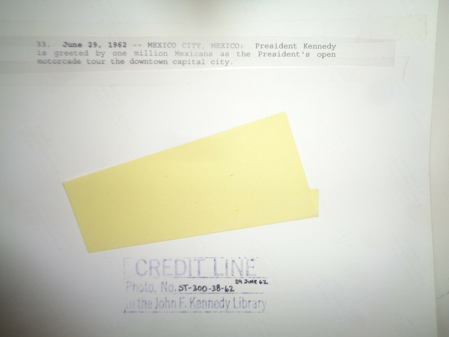 1962 President John F Kennedy - Mexico City 1 million people - JFK Library photo