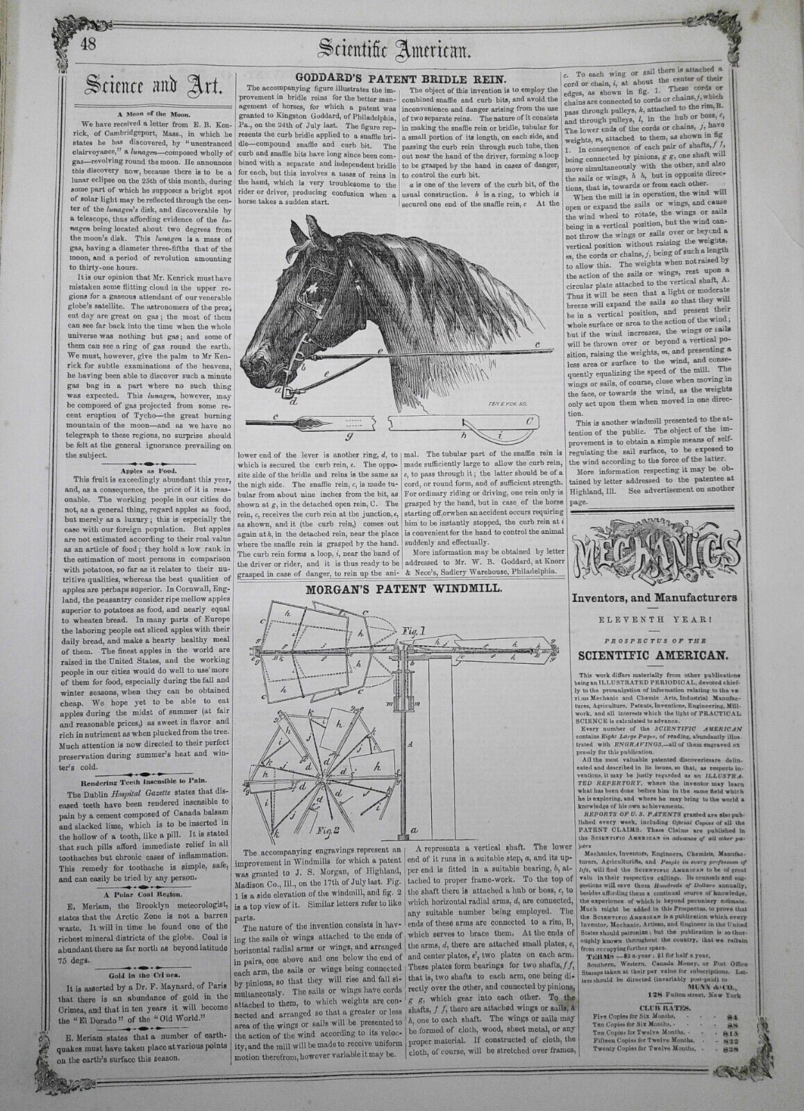Scientific American, October 20, 1855. Original complete issue.