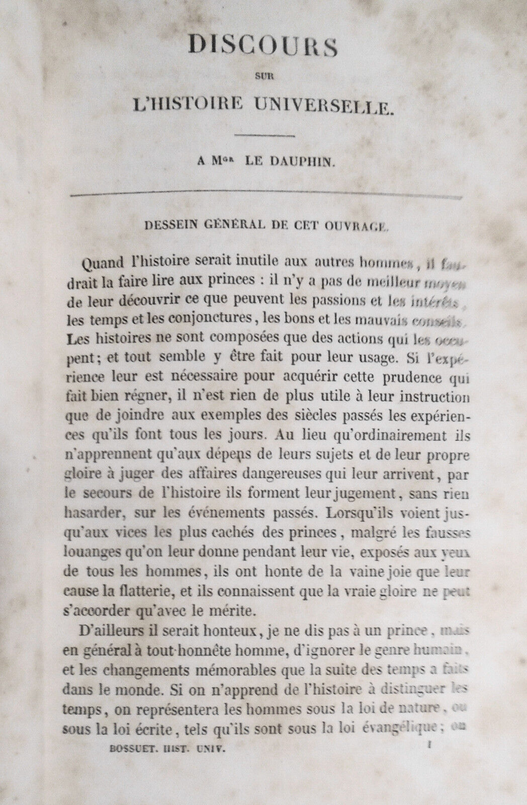 1860 Discours sur l'histoire universelle, par Jacques Bénigne Bossuet